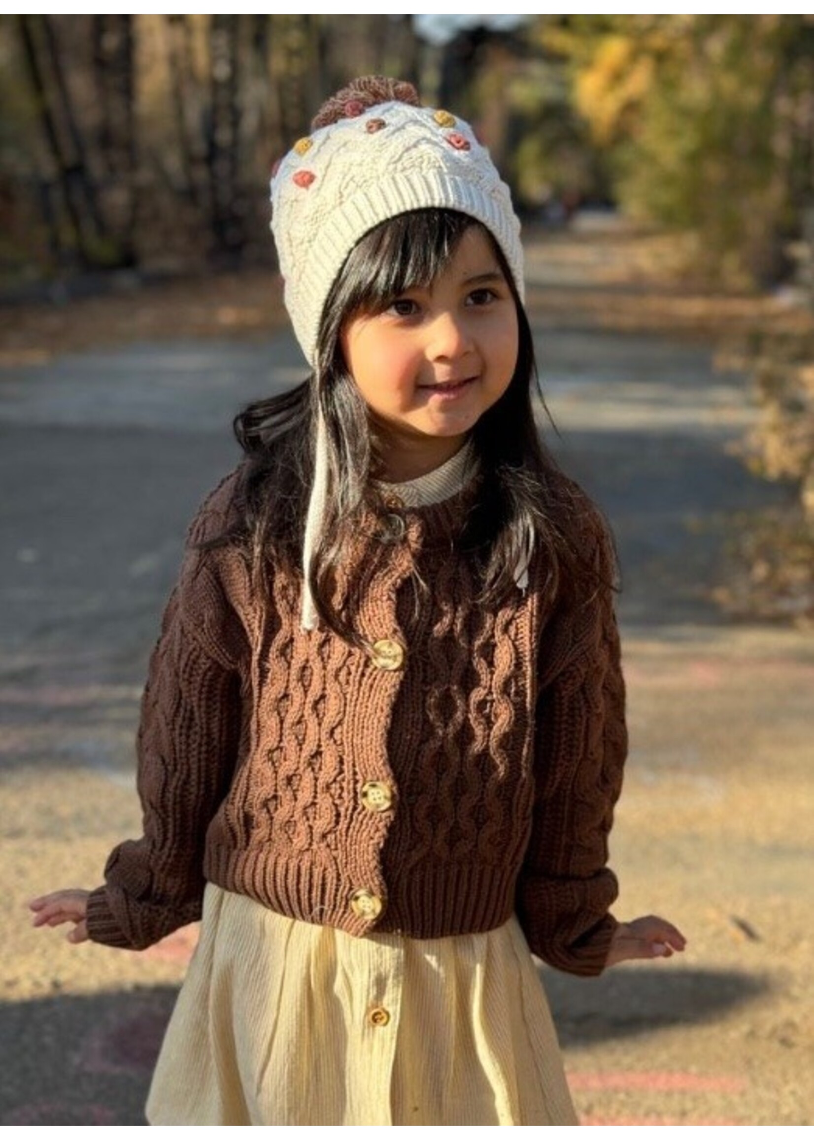 Vignette Vignette, Evelyn Knit Cardigan || Brown