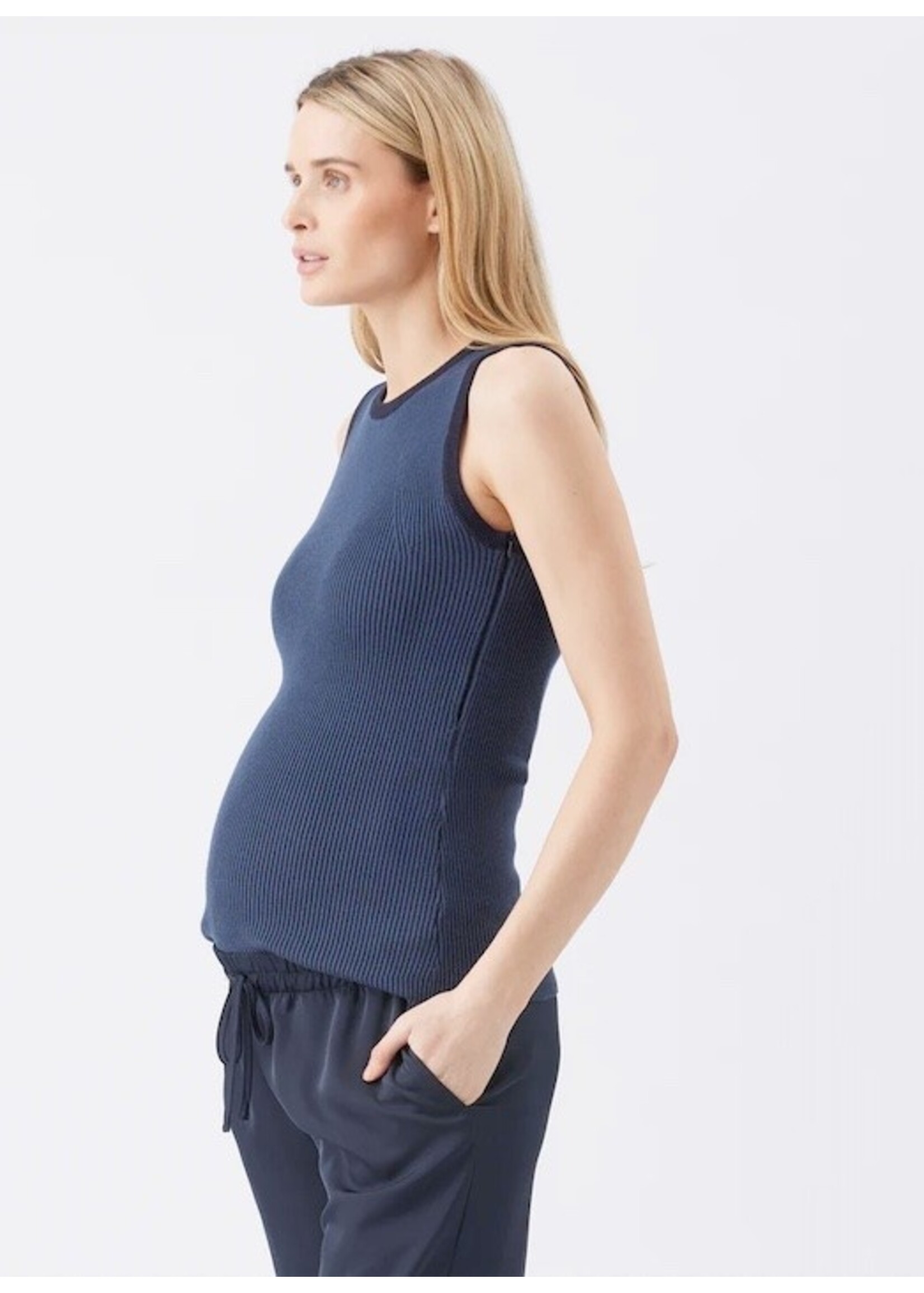 Ripe Maternity Ripe Maternity, Zoe Rib Knit Nursing Tank || Indigo / Navy