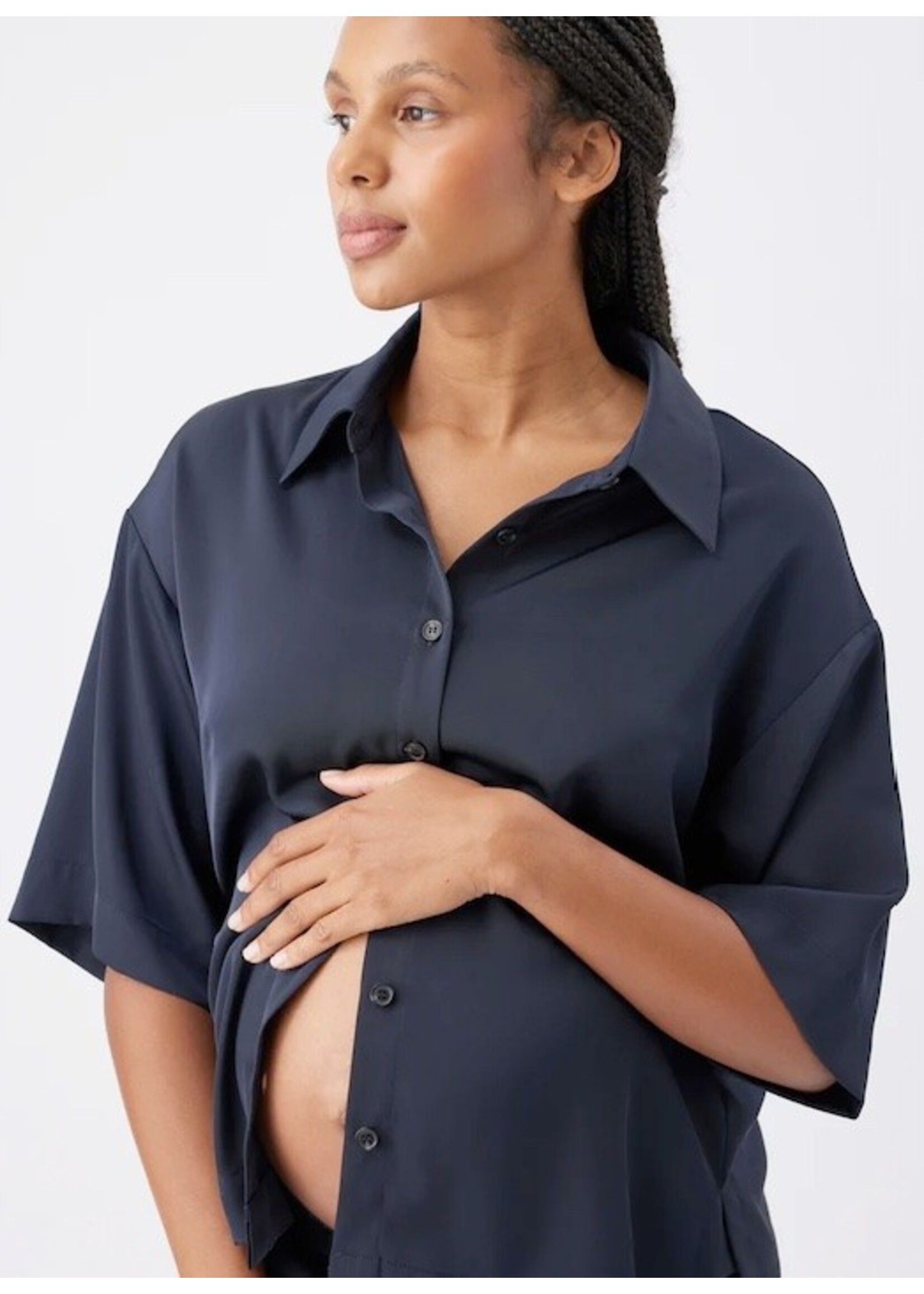 Ripe Maternity Ripe Maternity, Tamara Satin Shirt || Midnight