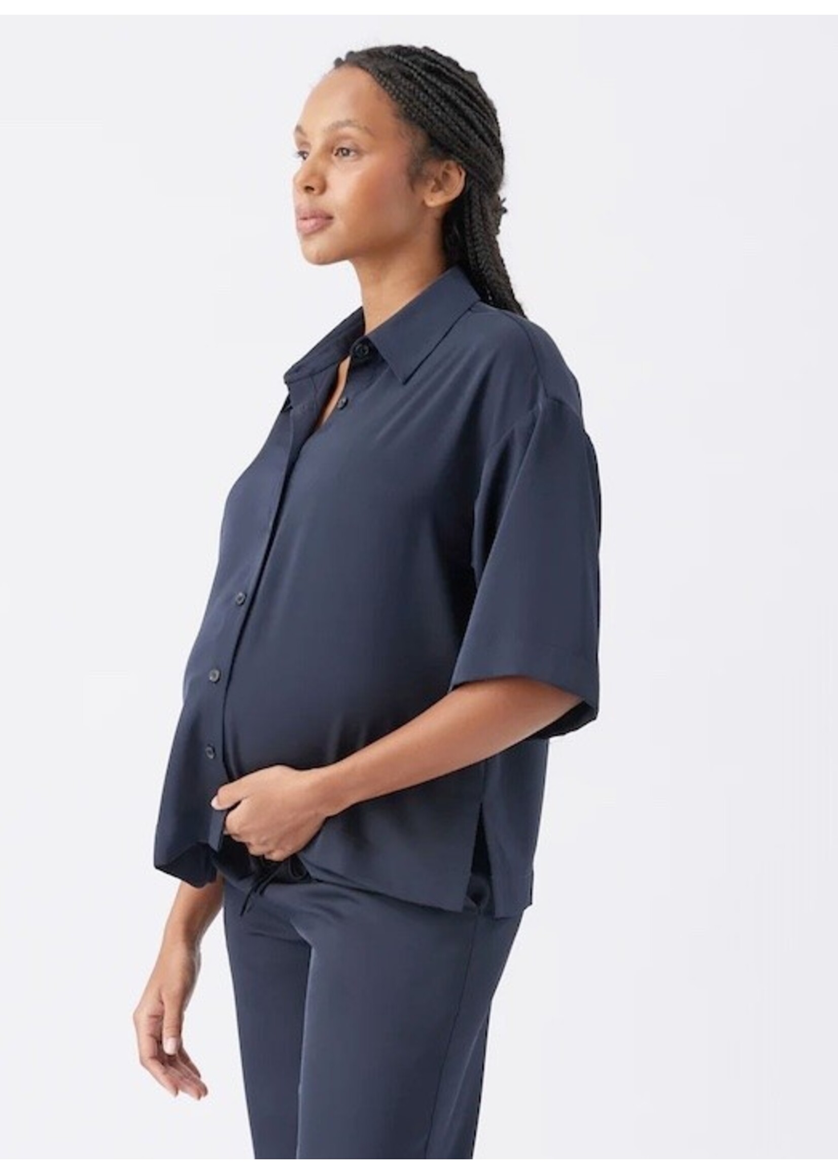 Ripe Maternity Ripe Maternity, Tamara Satin Shirt || Midnight