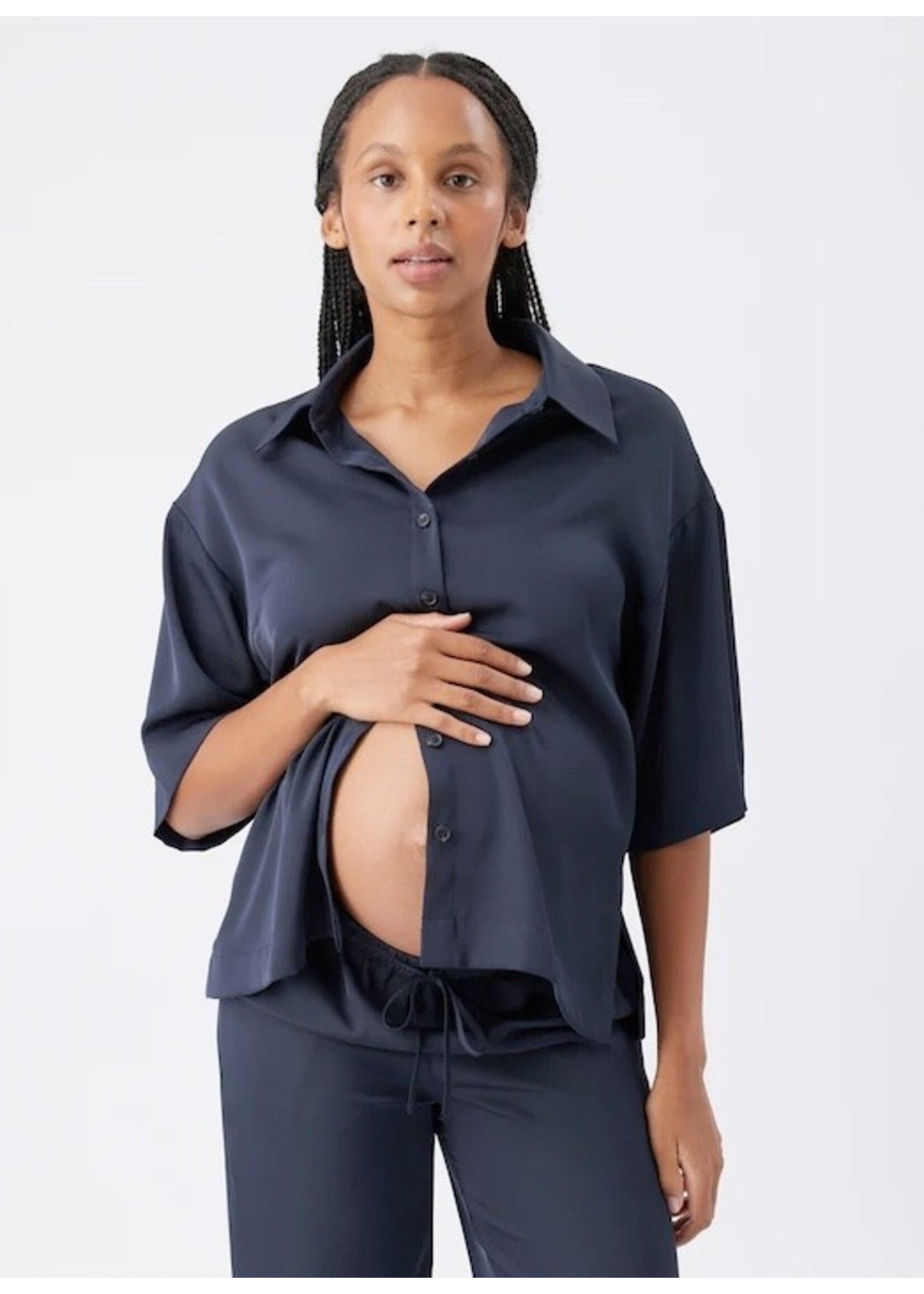 Ripe Maternity Ripe Maternity, Tamara Satin Shirt || Midnight