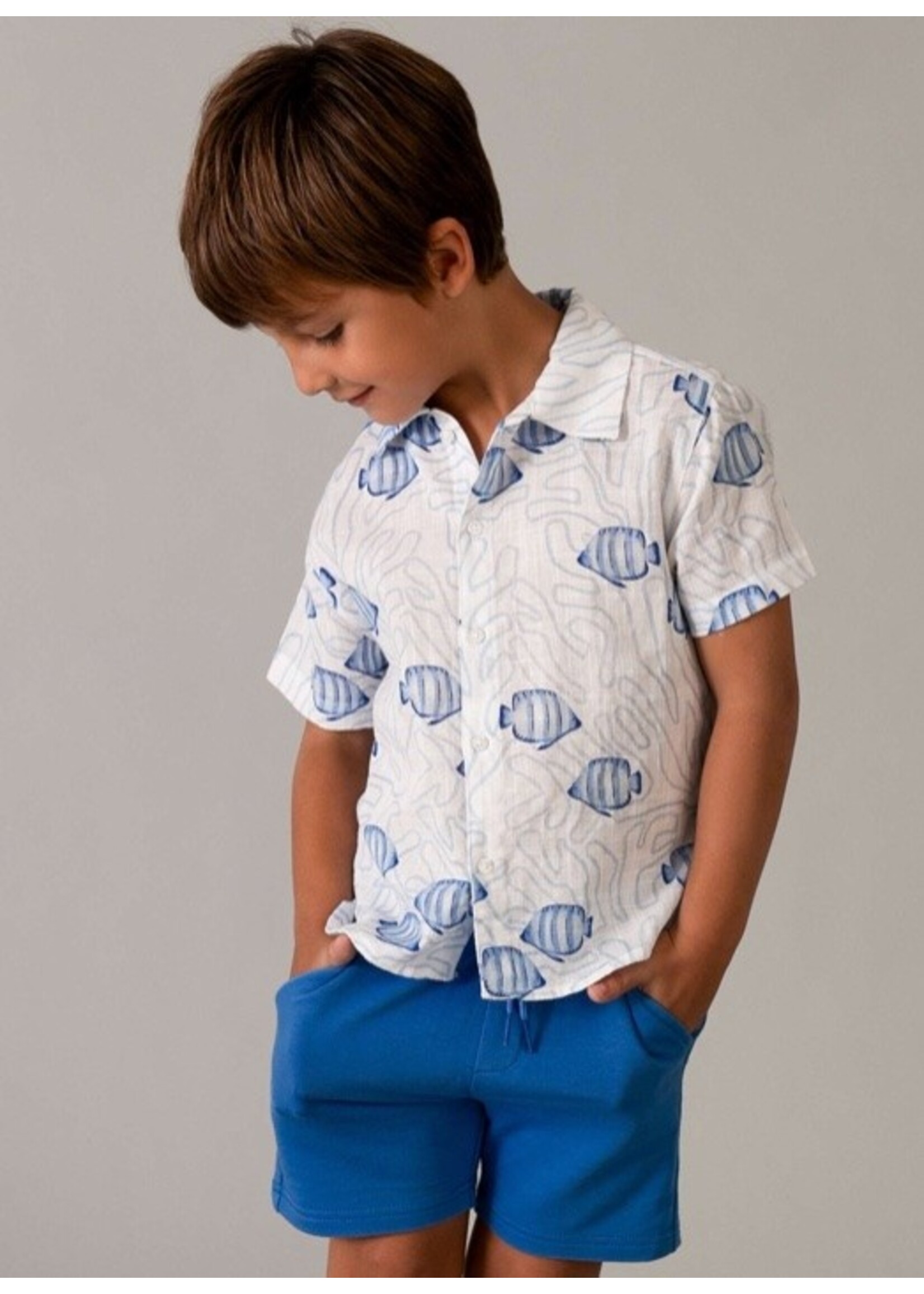 Mayoral Mayoral, Boy French Terry Sports Shorts  || Blue