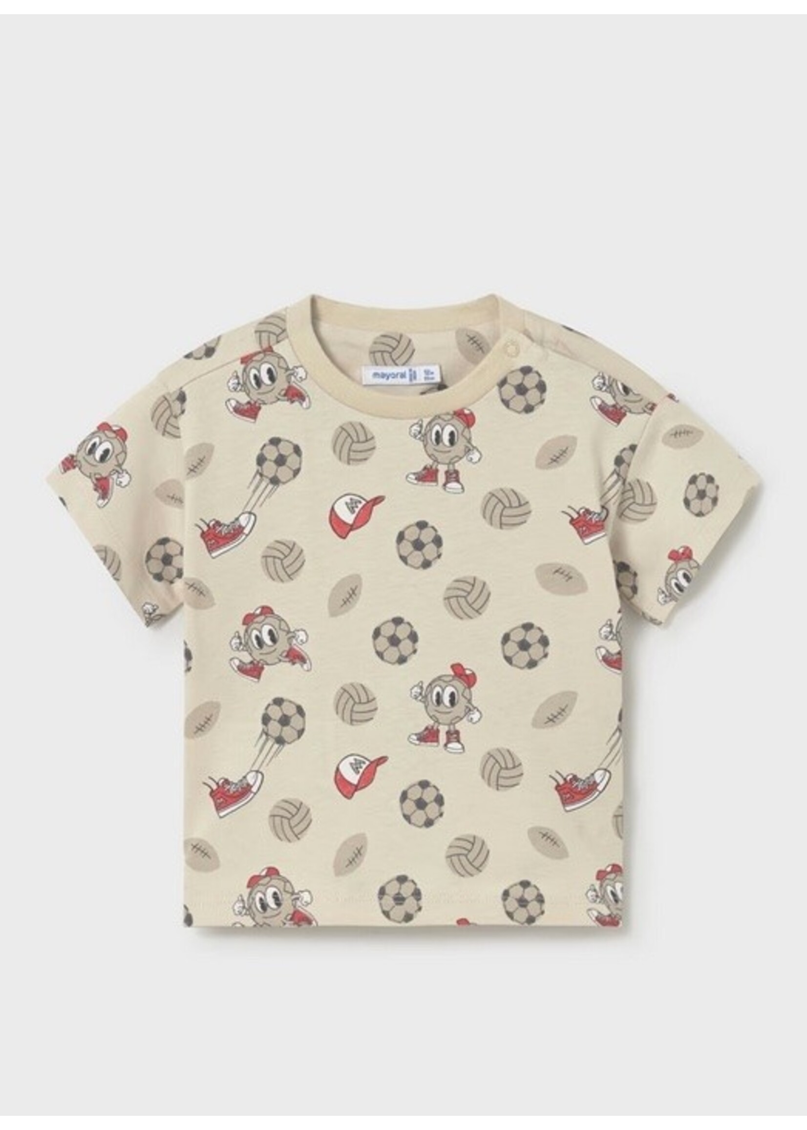 Mayoral Mayoral, Sport Print Knit Shirts and Shorts || Tomato