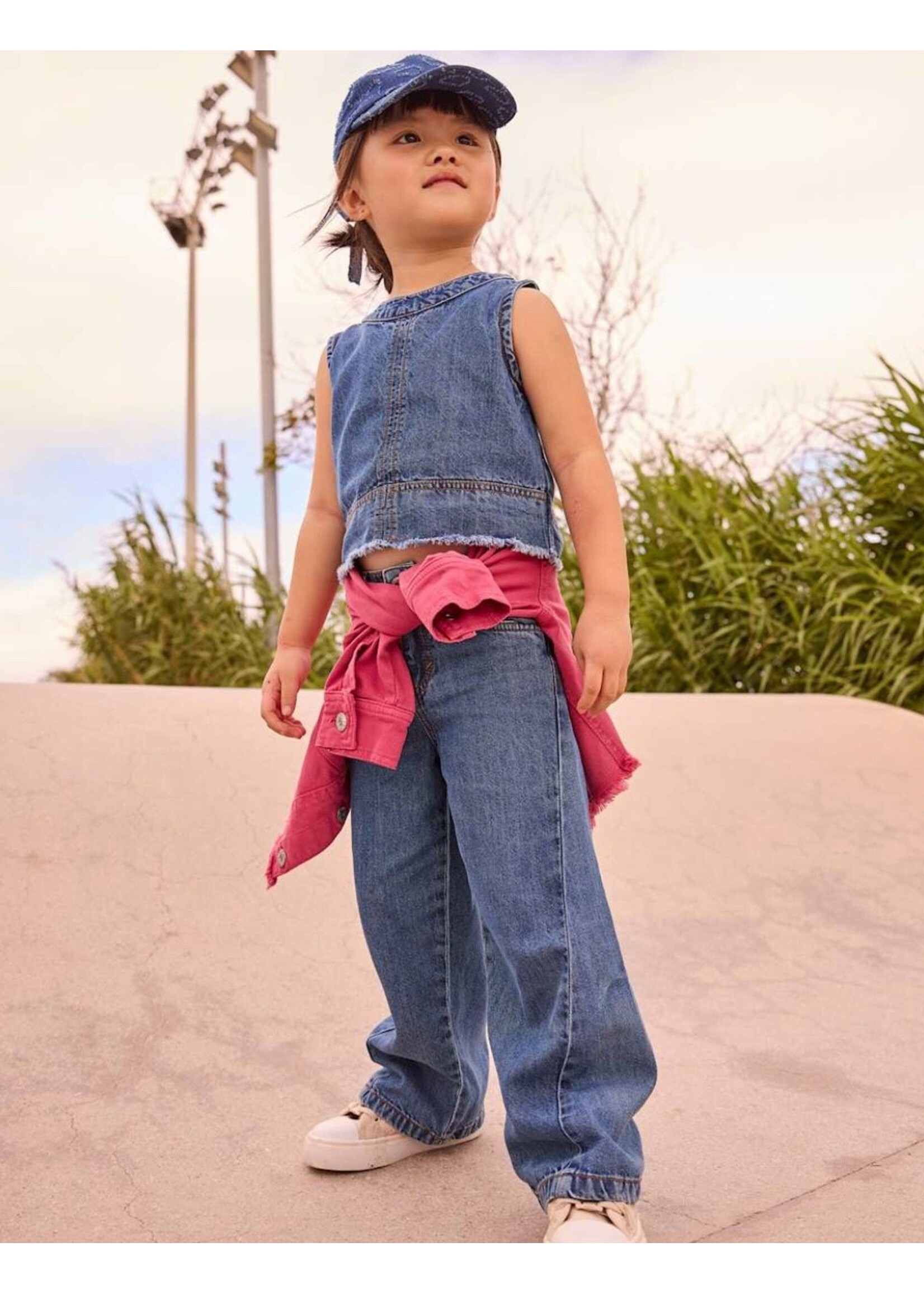 Mayoral Mayoral, Girl Loose-fit Jeans || Dark Denim