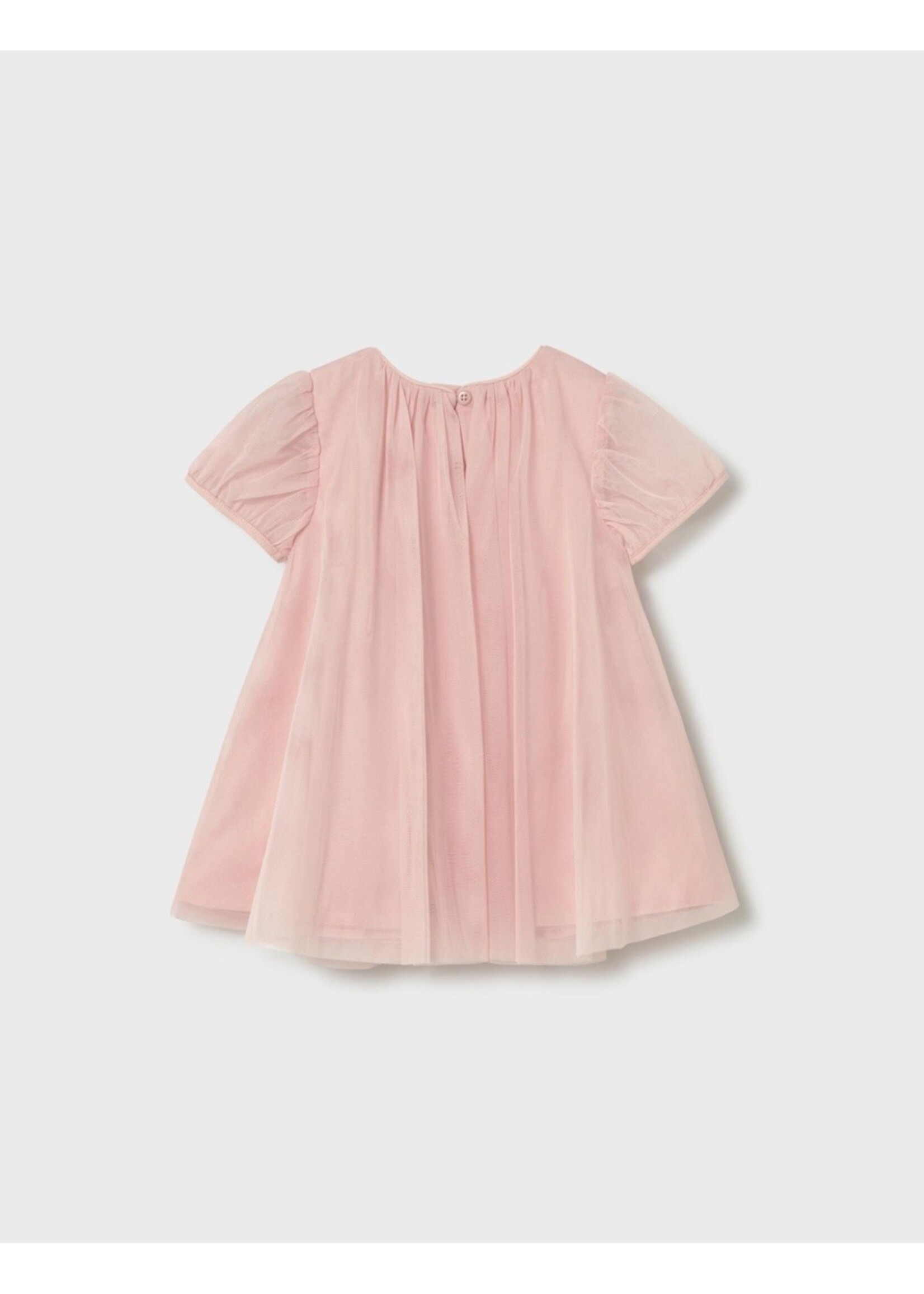 Mayoral Mayoral, Baby Tulle Dress with Crossbody Bag || Peony