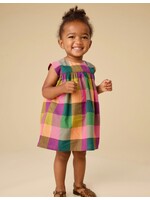 Tea Collection Tea Collection,  Printed Empire Baby Dress Set || Barcelona Plaid