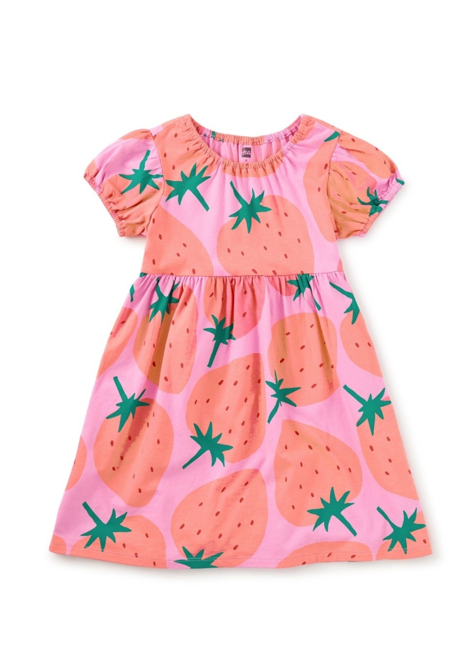 Tea Collection Tea Collection,  Strawberry Print Puff Sleeve Empire Dress || Fresas Favoritas