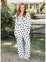 Bambie and Birdie Bambie and Birdie, Ladies Collared Set || Black Hearts