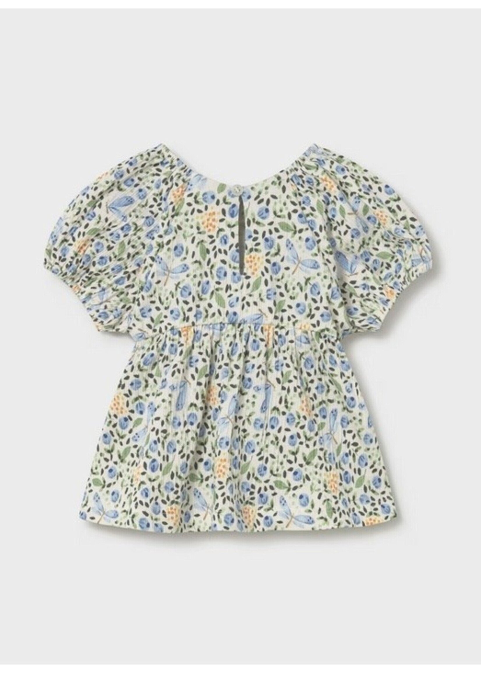 Mayoral Mayoral, Bambula Floral Blouse and Pant Set || Sky