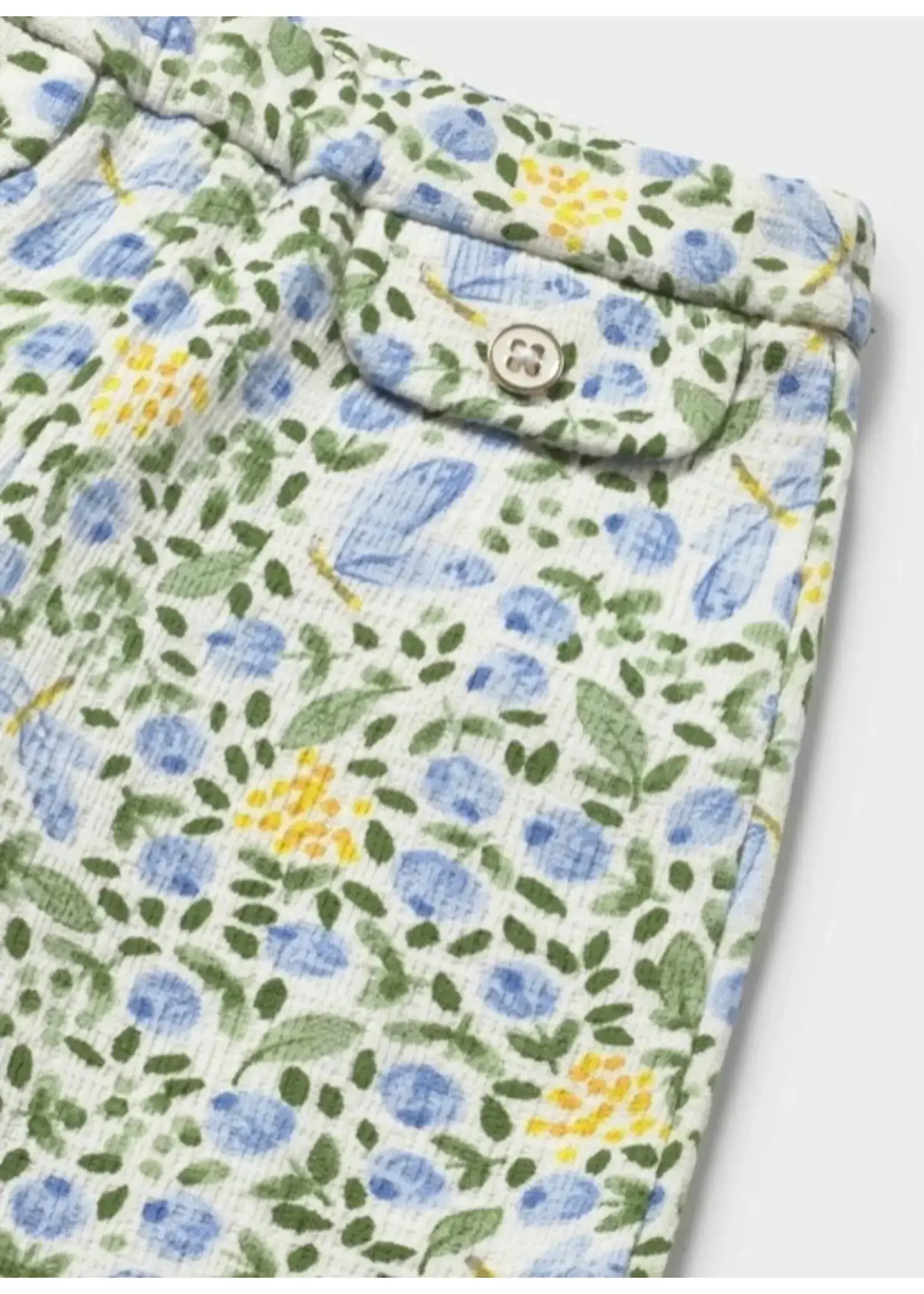 Mayoral Mayoral, Bambula Floral Blouse and Pant Set || Sky