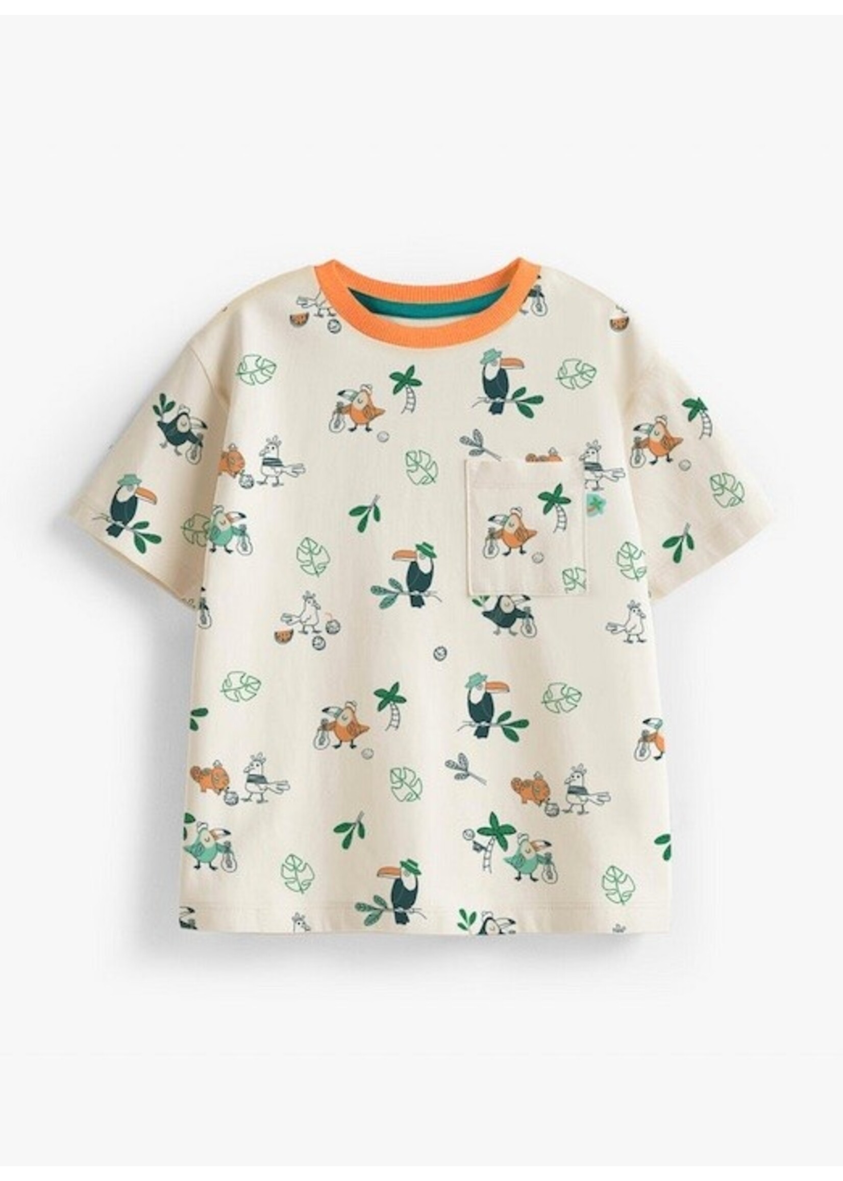 Souris Mini Souris Mini, Tropical Bird Print T-shirt || Beige