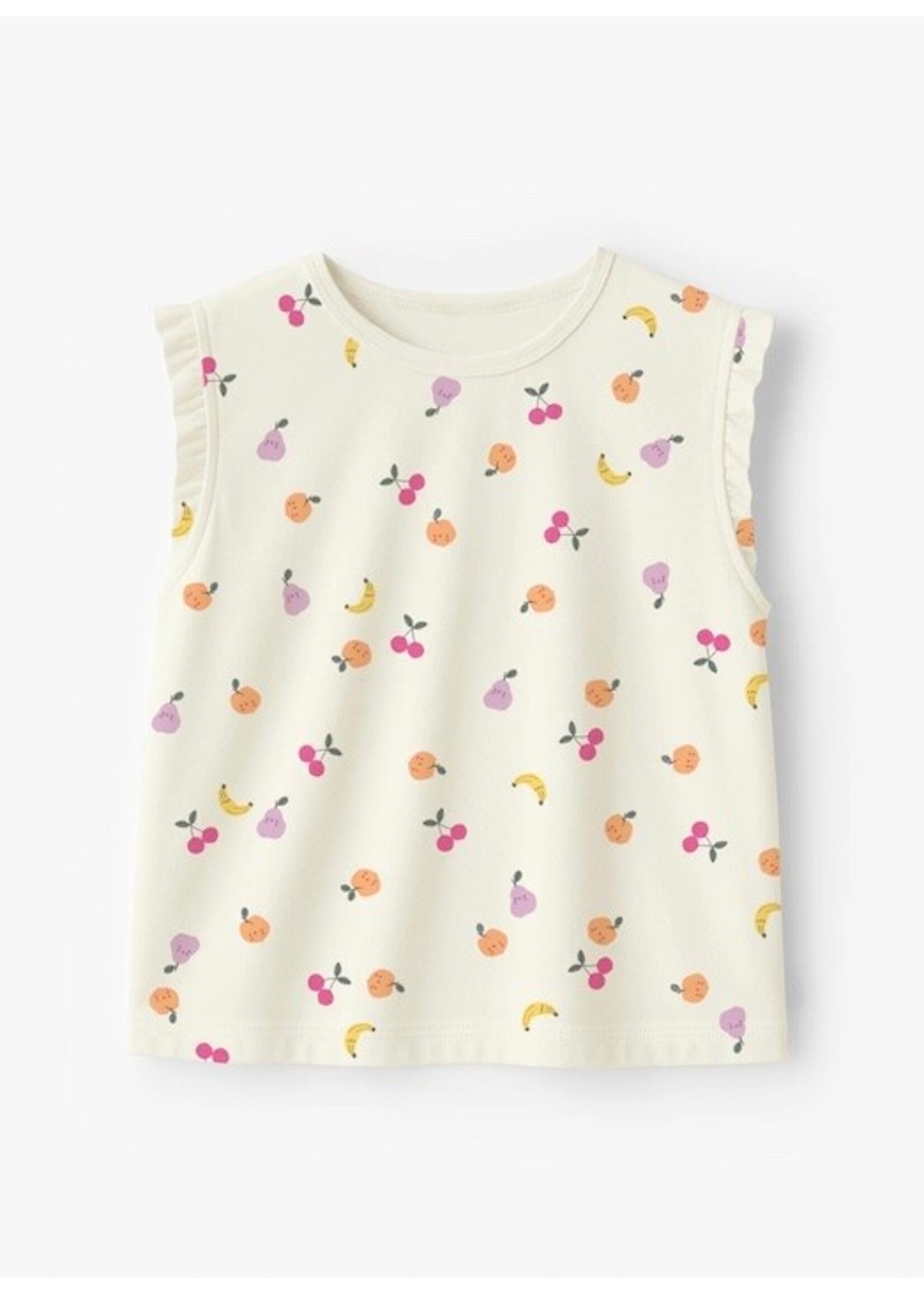 Souris Mini Souris Mini, Fruit Patterned Sleeveless T-Shirt || Cream