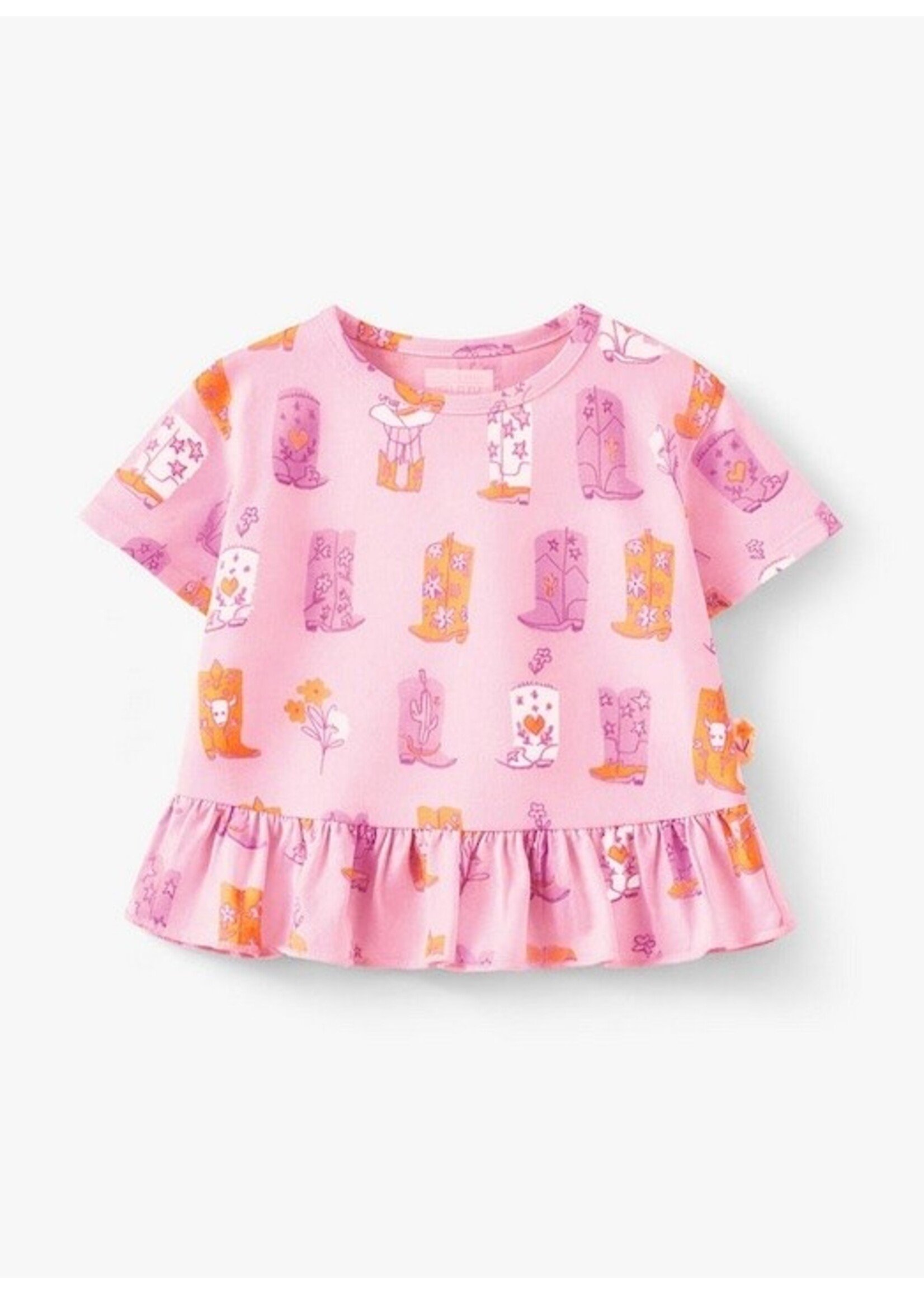 Souris Mini Souris Mini, Cowboy Boot Print Pant || Pink