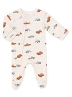 Coccoli Coccoli Infant, Truck Print Modal Zipper Footie || Whisper
