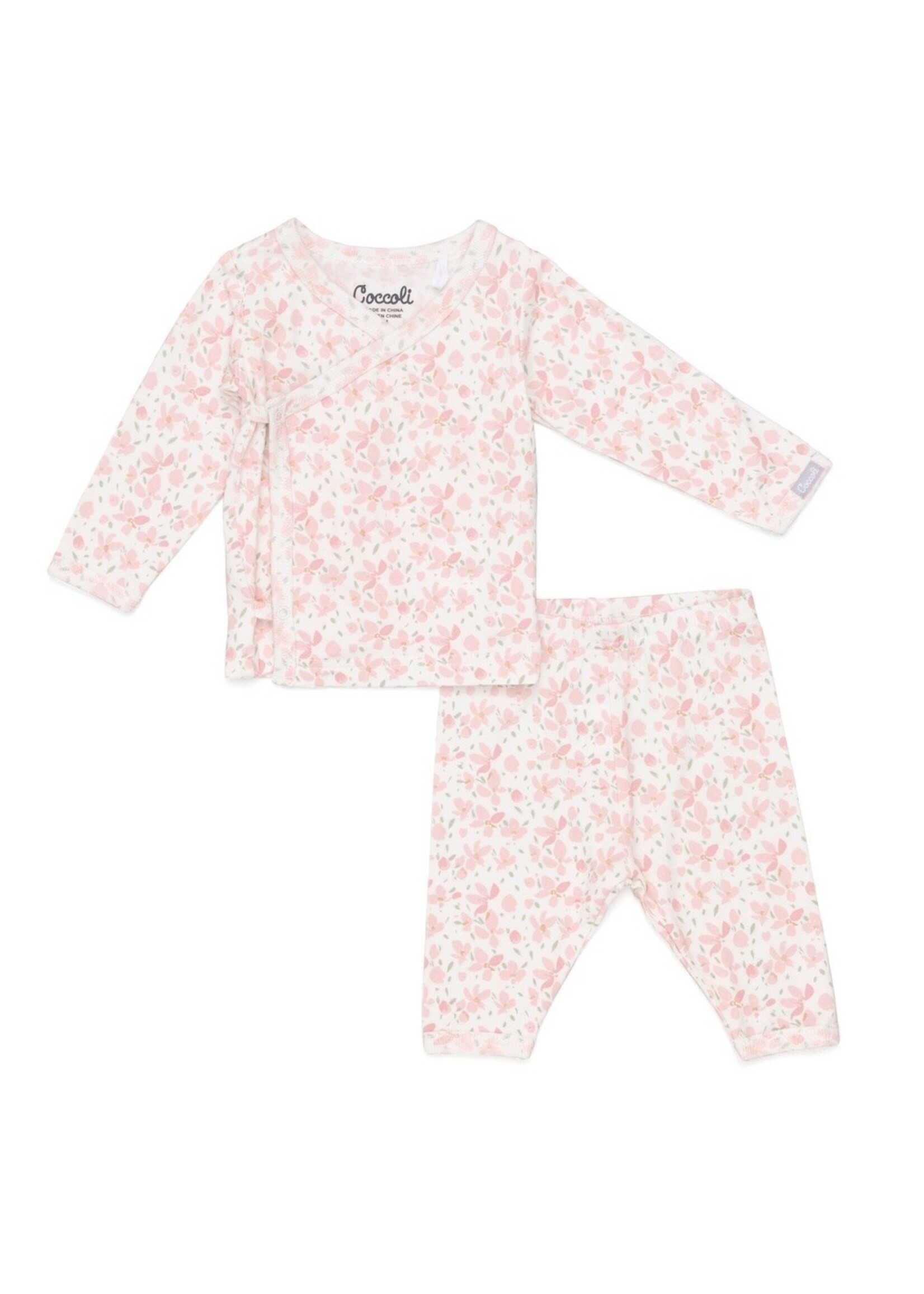 Coccoli Coccoli Infant Floral Print Girls' Modal Take Me Home Set || Cream