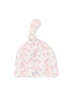Coccoli Coccoli, Girls Pink Floral Print Modal Knott Cap || Cream