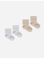 Quincy Mae Quincy Mae, Melange Socks || Taupe, Blue