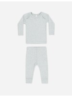Quincy Mae Quincy Mae, Ribbed Tee And Legging Set || Dusty Blue