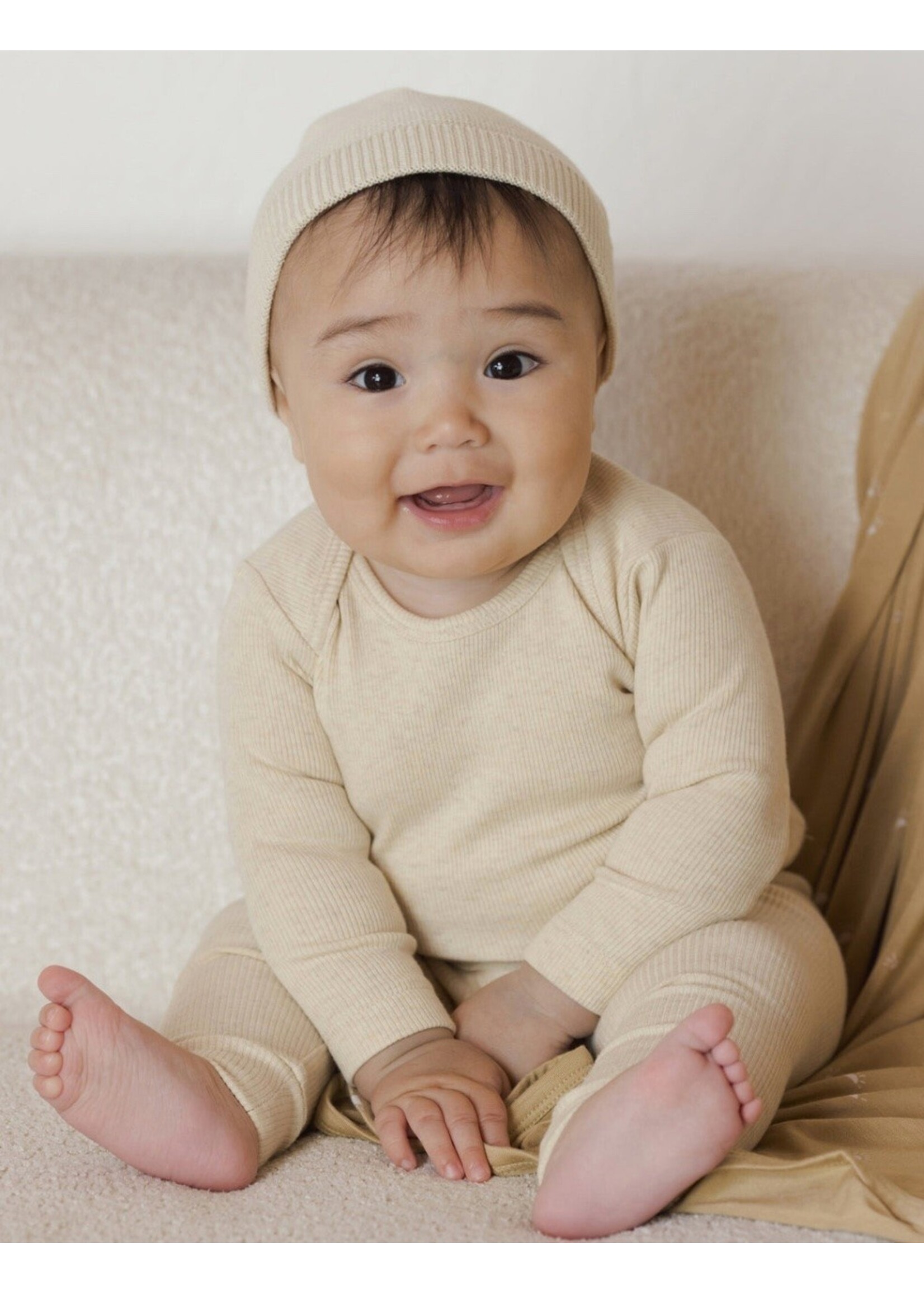 Quincy Mae Quincy Mae, Ribbed Tee And Legging Set || Oatmeal