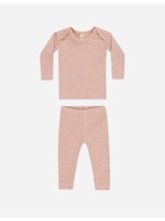 Quincy Mae Quincy Mae, Ribbed Tee And Legging Set || Rose