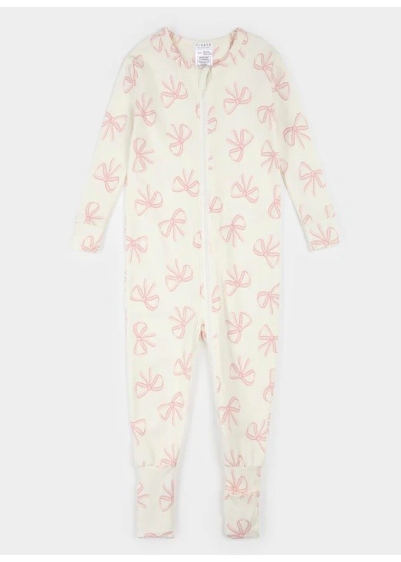 Petit Lem Petit Lem, Bows Print Convertible Sleeper || Ivory