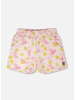 Deux Par Deux Deux Par Duex,  French Terry Shorts || Pink Printed Daisies