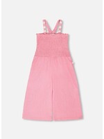 Deux Par Deux Deux Par Duex, Crinkle Jersey Jumpsuit With Smocking || Pink