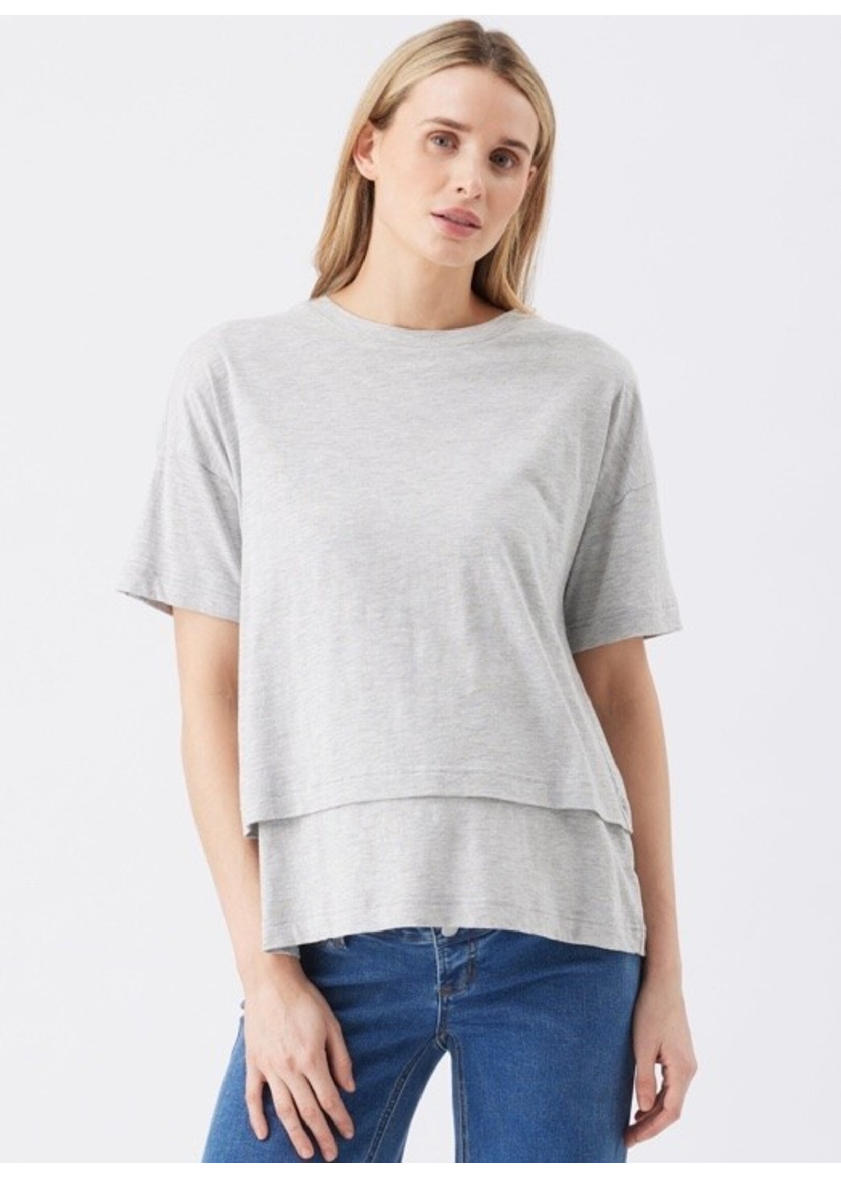 Ripe Maternity Ripe Maternity, Claud Nursing Tee || Grey Marle