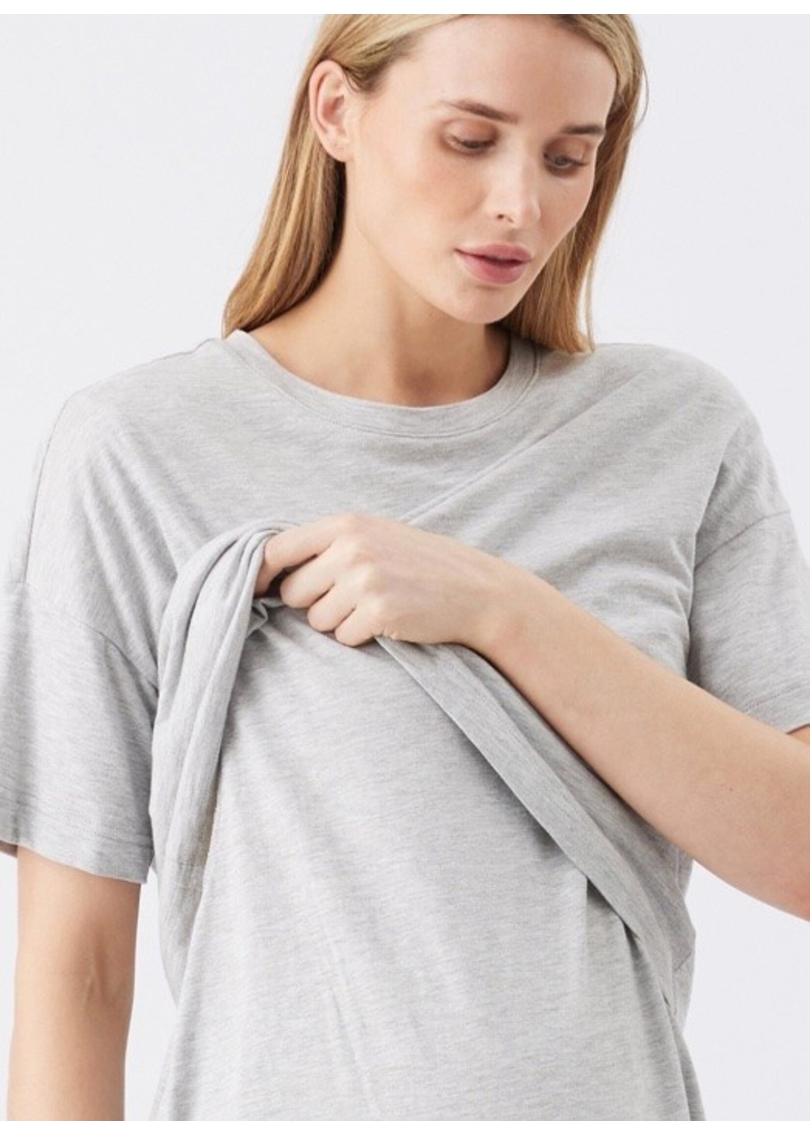 Ripe Maternity Ripe Maternity, Claud Nursing Tee || Grey Marle