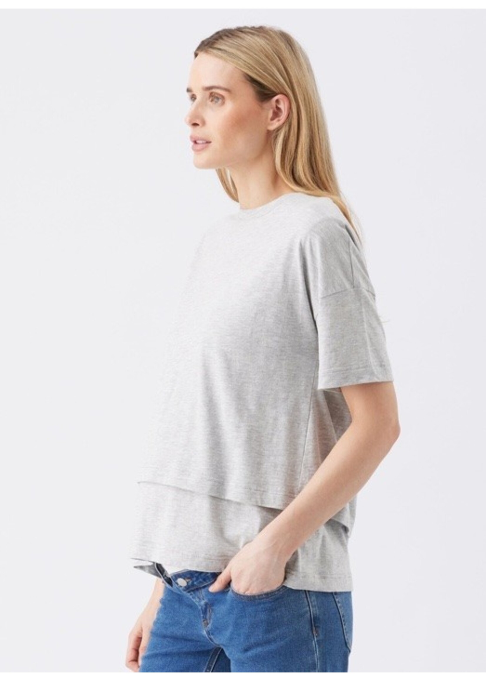 Ripe Maternity Ripe Maternity, Claud Nursing Tee || Grey Marle