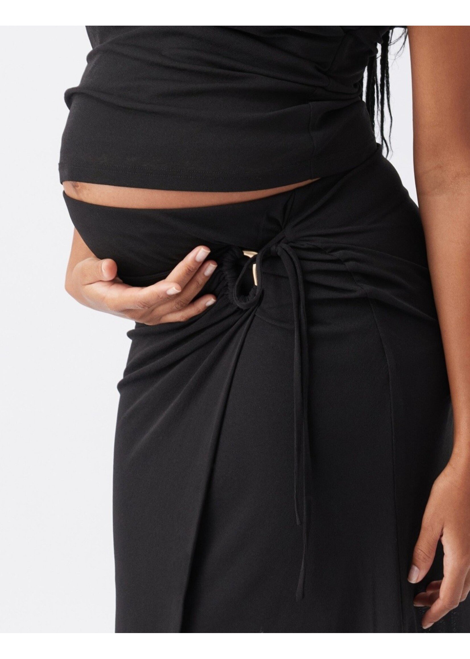 Ripe Maternity Ripe Maternity, Rhi Mock Wrap Skirt || Black