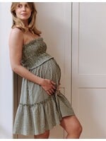 Ripe Maternity Ripe Maternity, Gabby Tiered Dress || Khaki / White