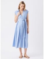 Ripe Maternity Ripe Maternity, Abby Stripe Shirt Dress || Blue / White