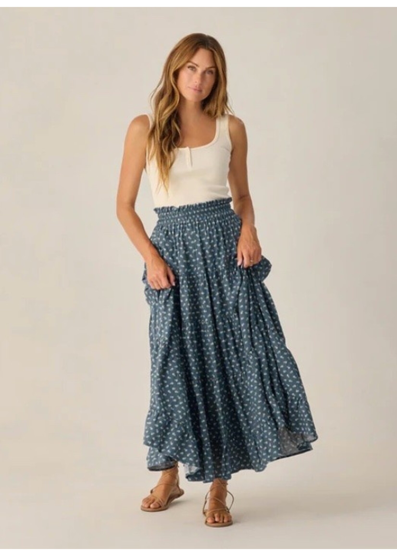 Rylee + Cru Rylee + Cru Woman, Ruffle Tiered Maxi Skirt || Ditsy