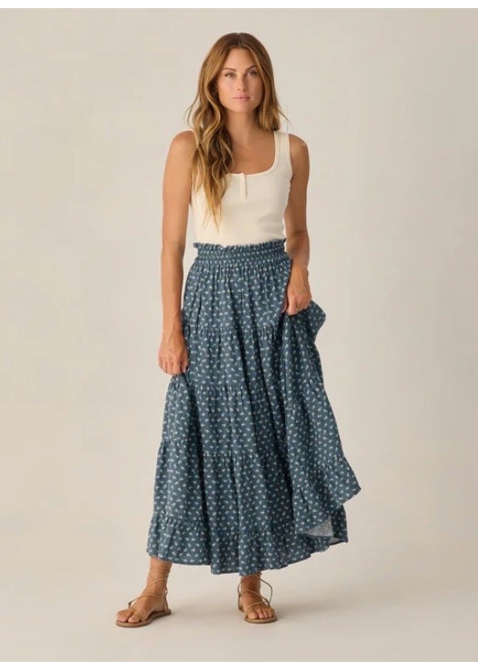 Rylee + Cru Rylee + Cru Woman, Ruffle Tiered Maxi Skirt || Ditsy