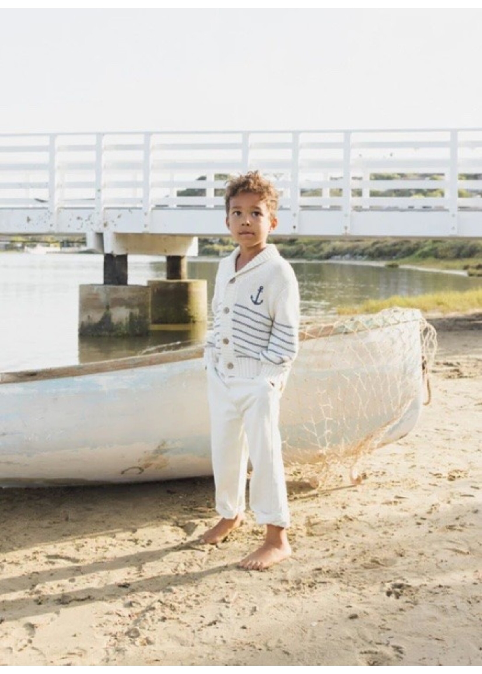 Rylee + Cru Rylee + Cru, Shawl Cardigan || Natural & Marine