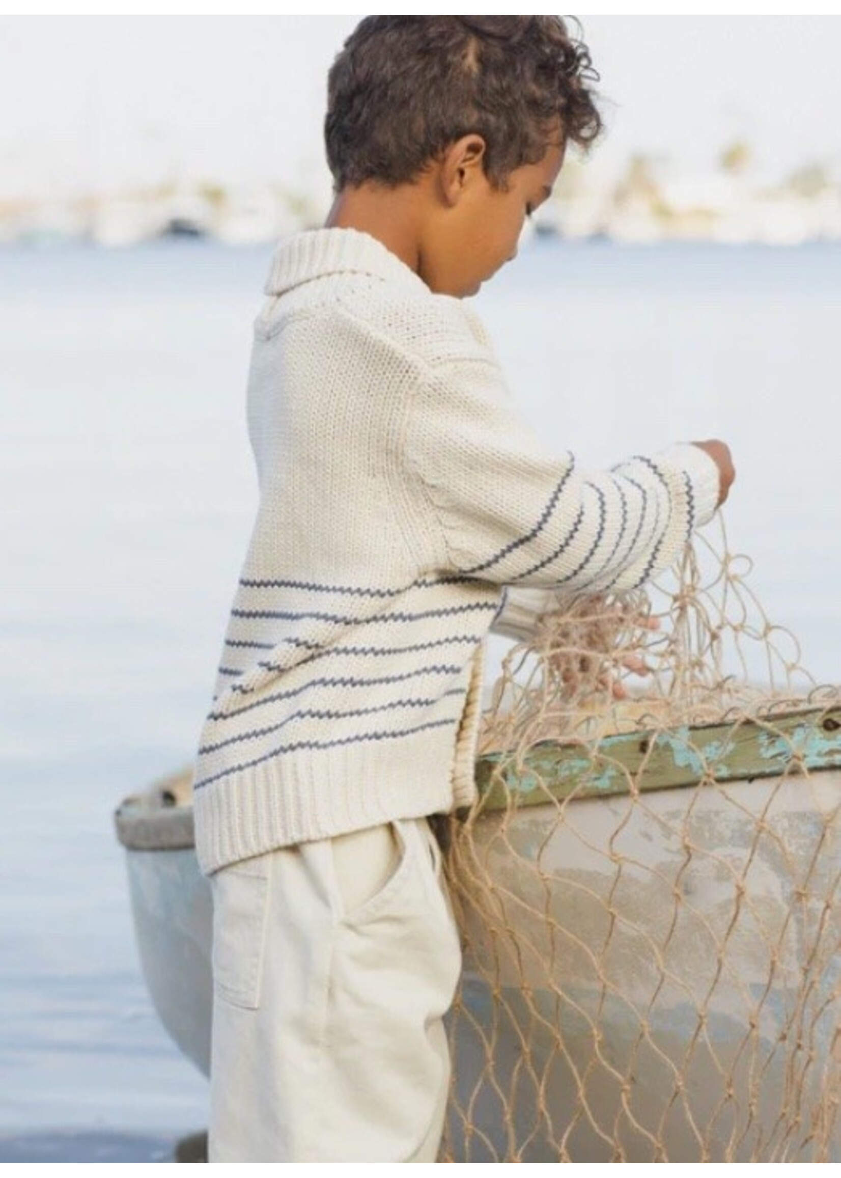 Rylee + Cru Rylee + Cru, Shawl Cardigan || Natural & Marine