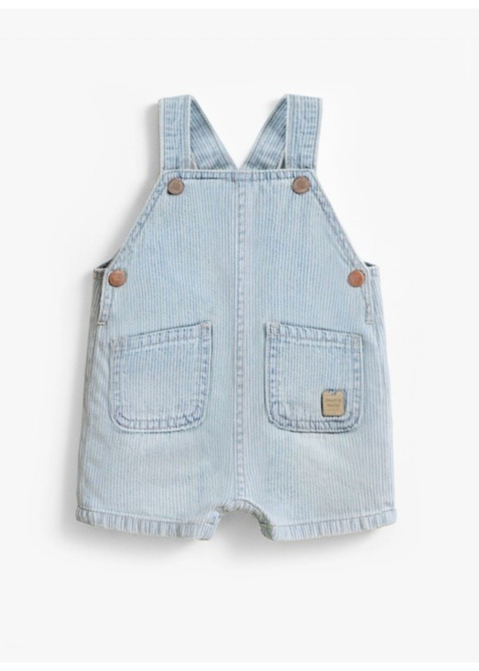 Souris Mini Souris Mini, Stripe Denim Overalls || Light Blue