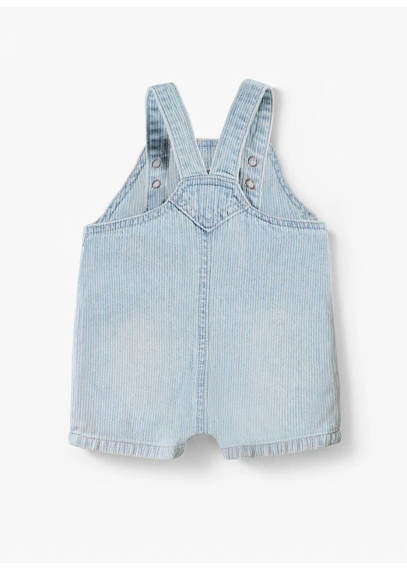 Souris Mini Souris Mini, Stripe Denim Overalls || Light Blue