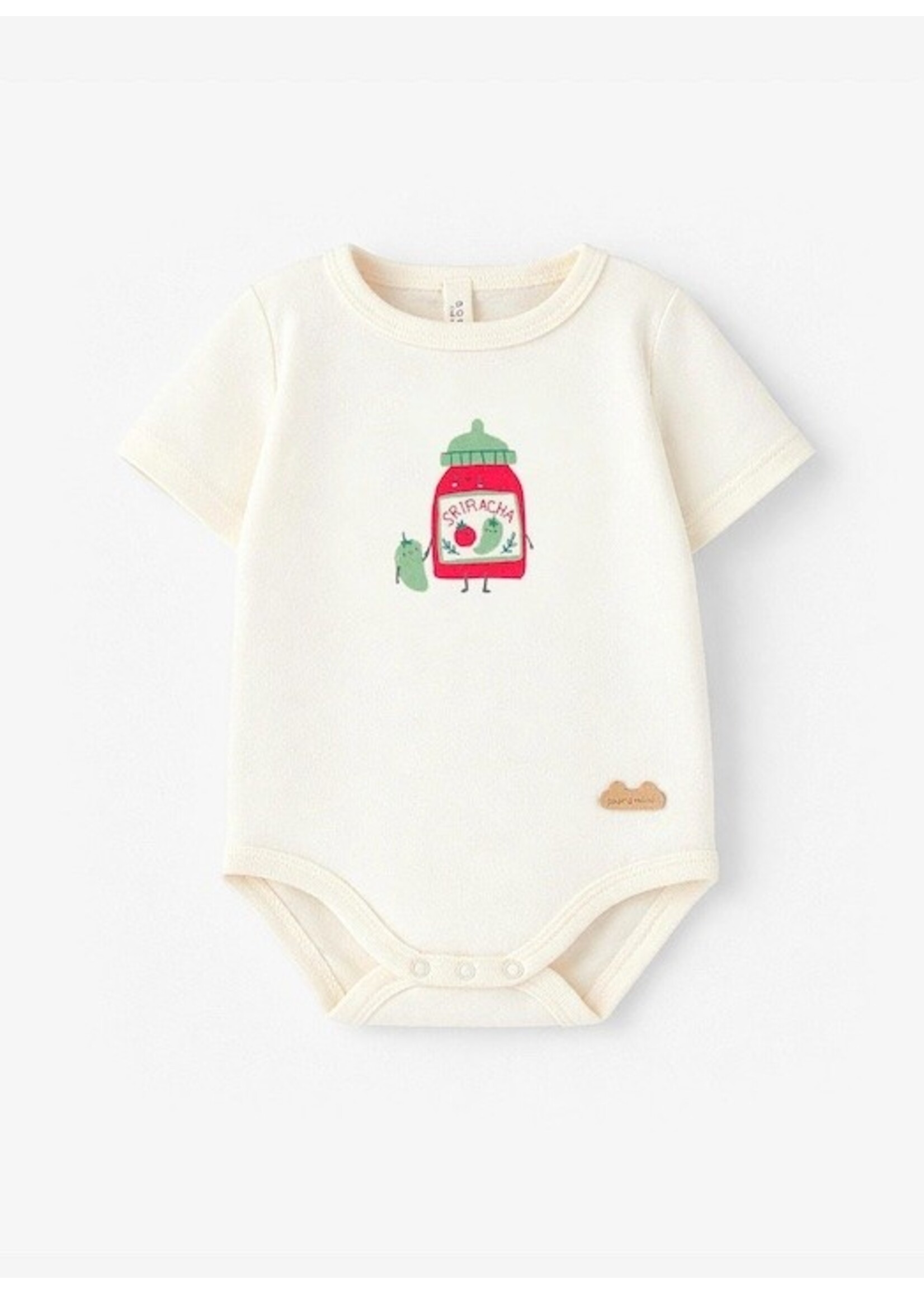 Souris Mini Souris Mini, Sriracha Print Body Suit || Cream