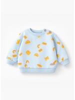 Souris Mini Souris Mini, Pasta Print Sweatshirt || Light Blue