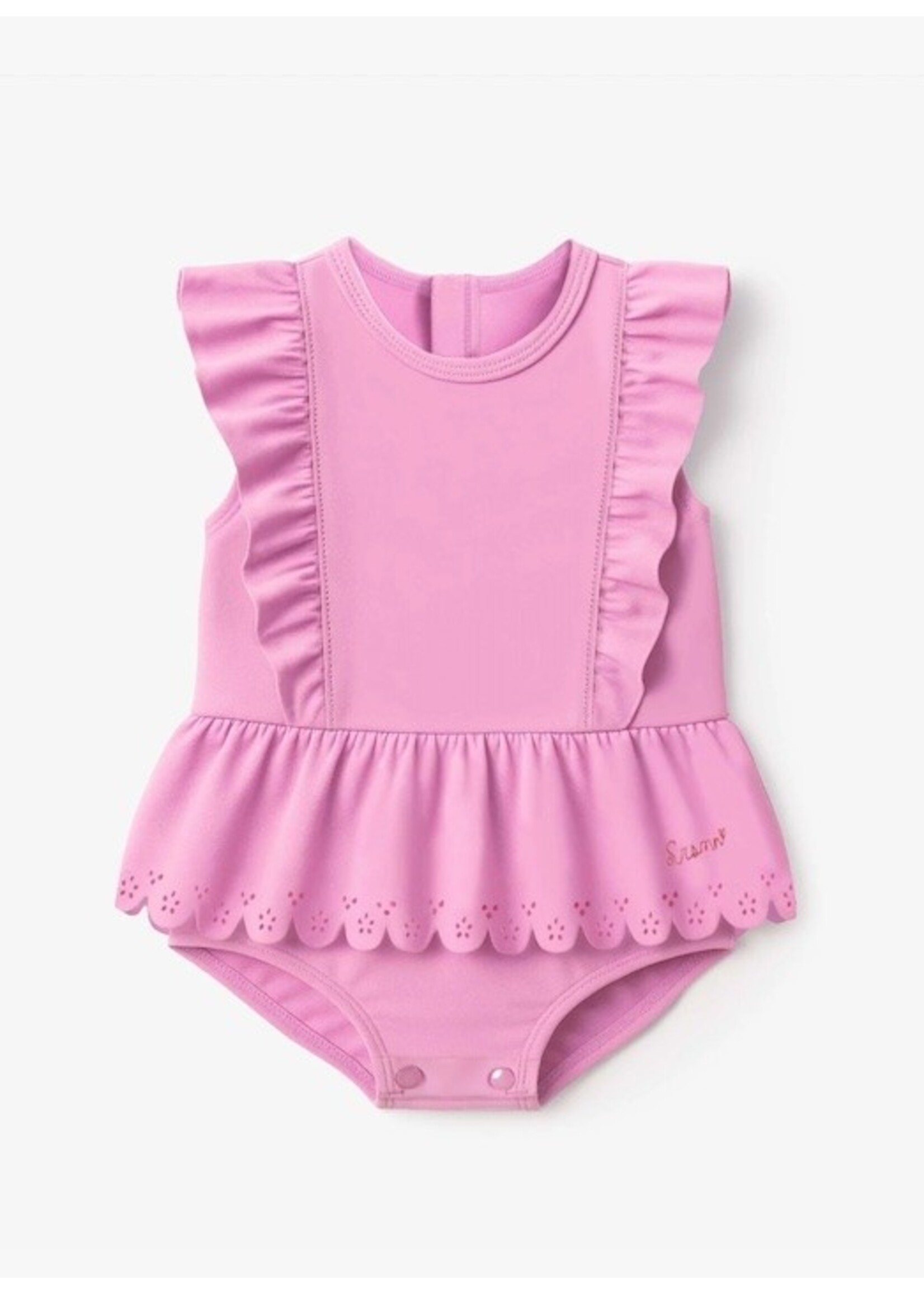 Souris Mini Souris Mini, One-Piece Ruffled Swimsuit || Pink