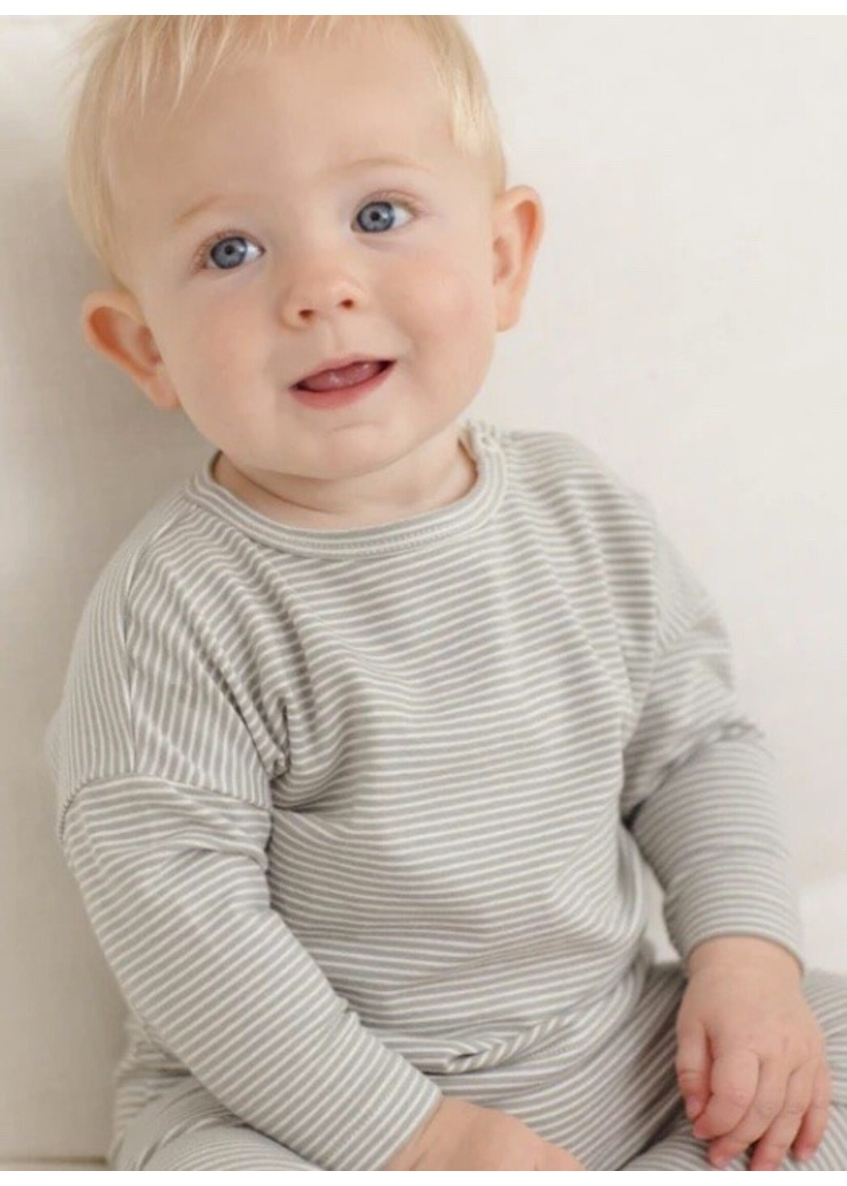 Quincy Mae Quincy Mae, Micro Stripe Drawstring Pant || Sage