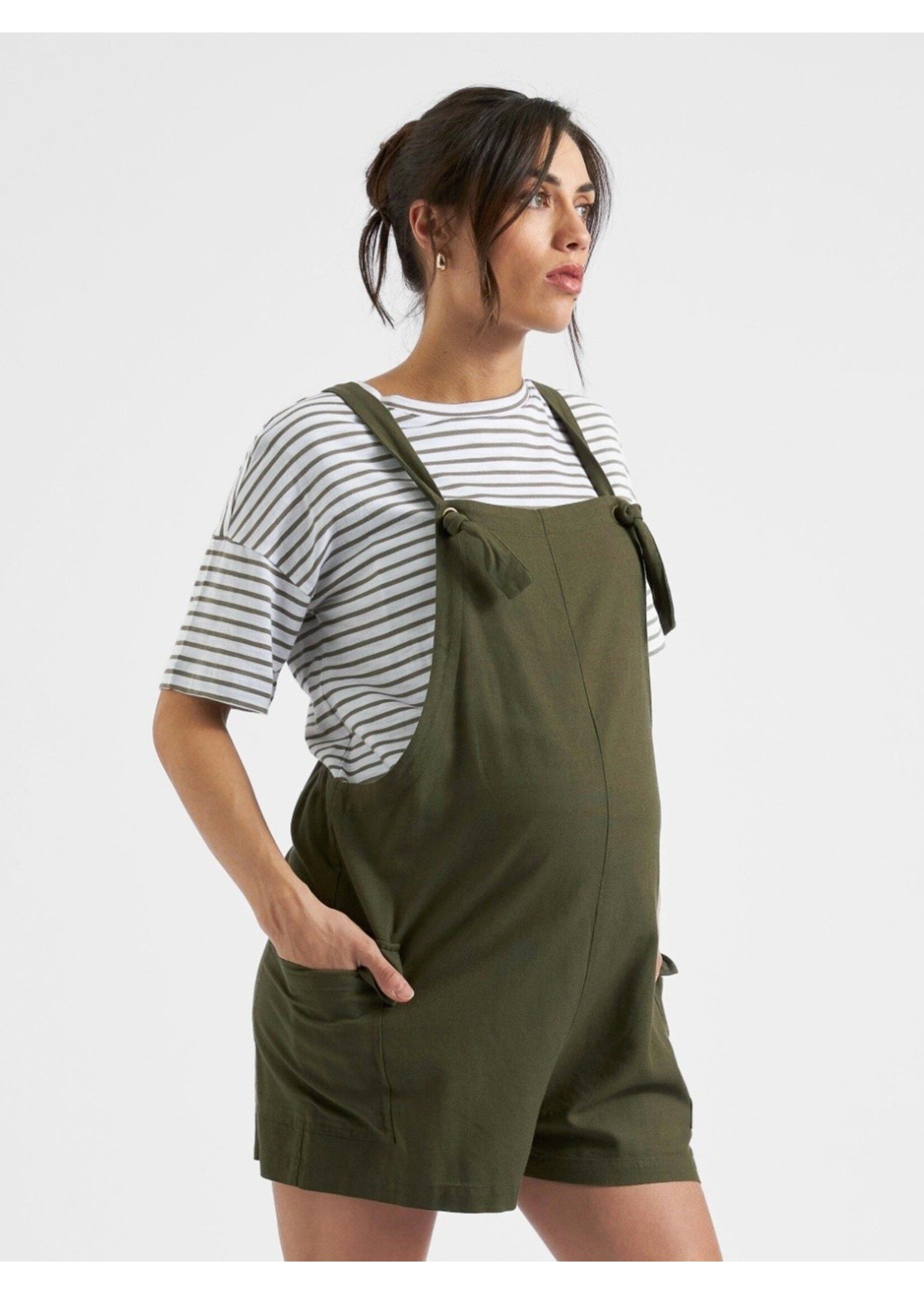 Ripe Maternity Ripe Maternity, Terry Linen Playsuit || Olive