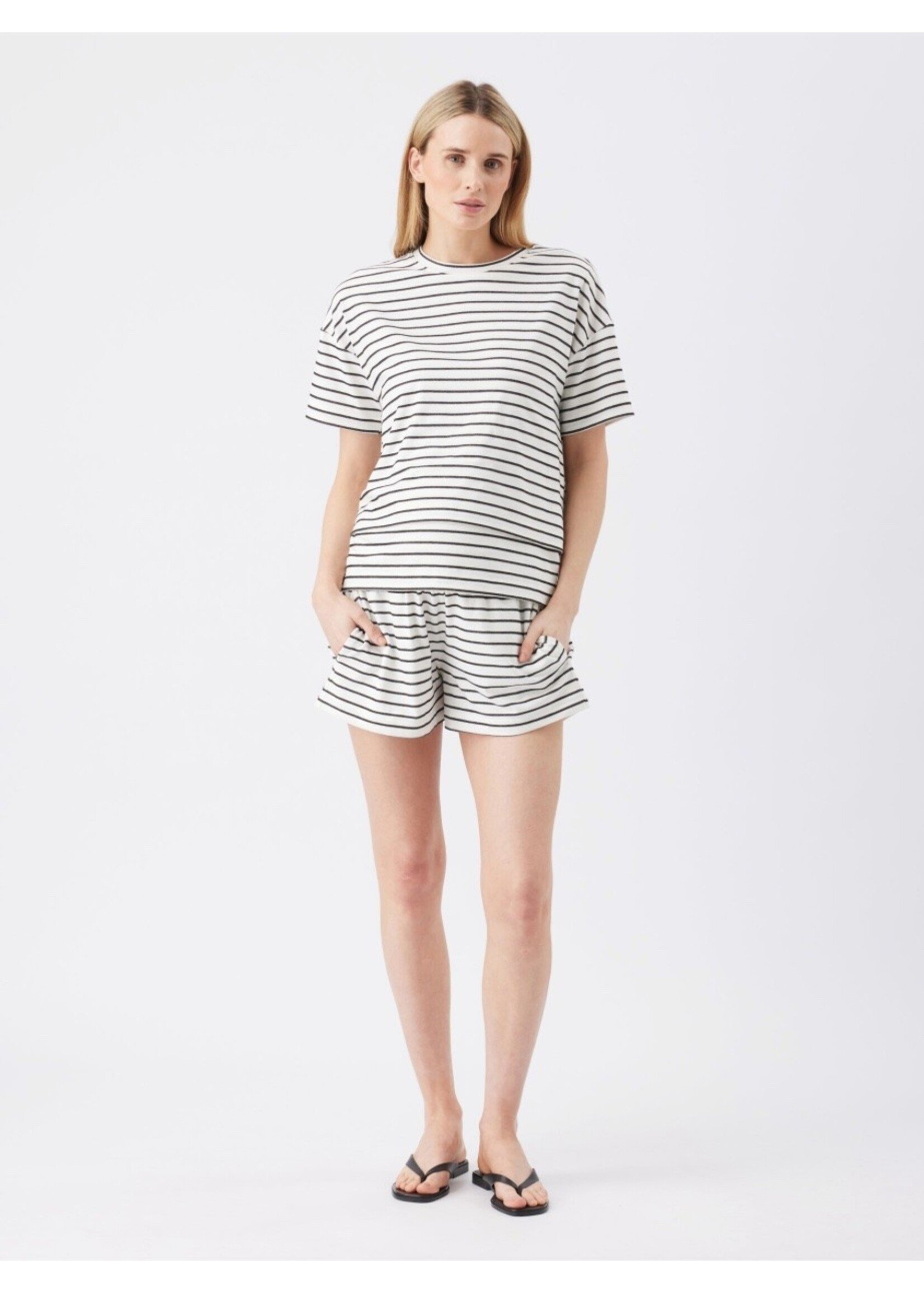 Ripe Maternity Ripe Maternity, Jada Stripe Nursing Tee || White  / Black