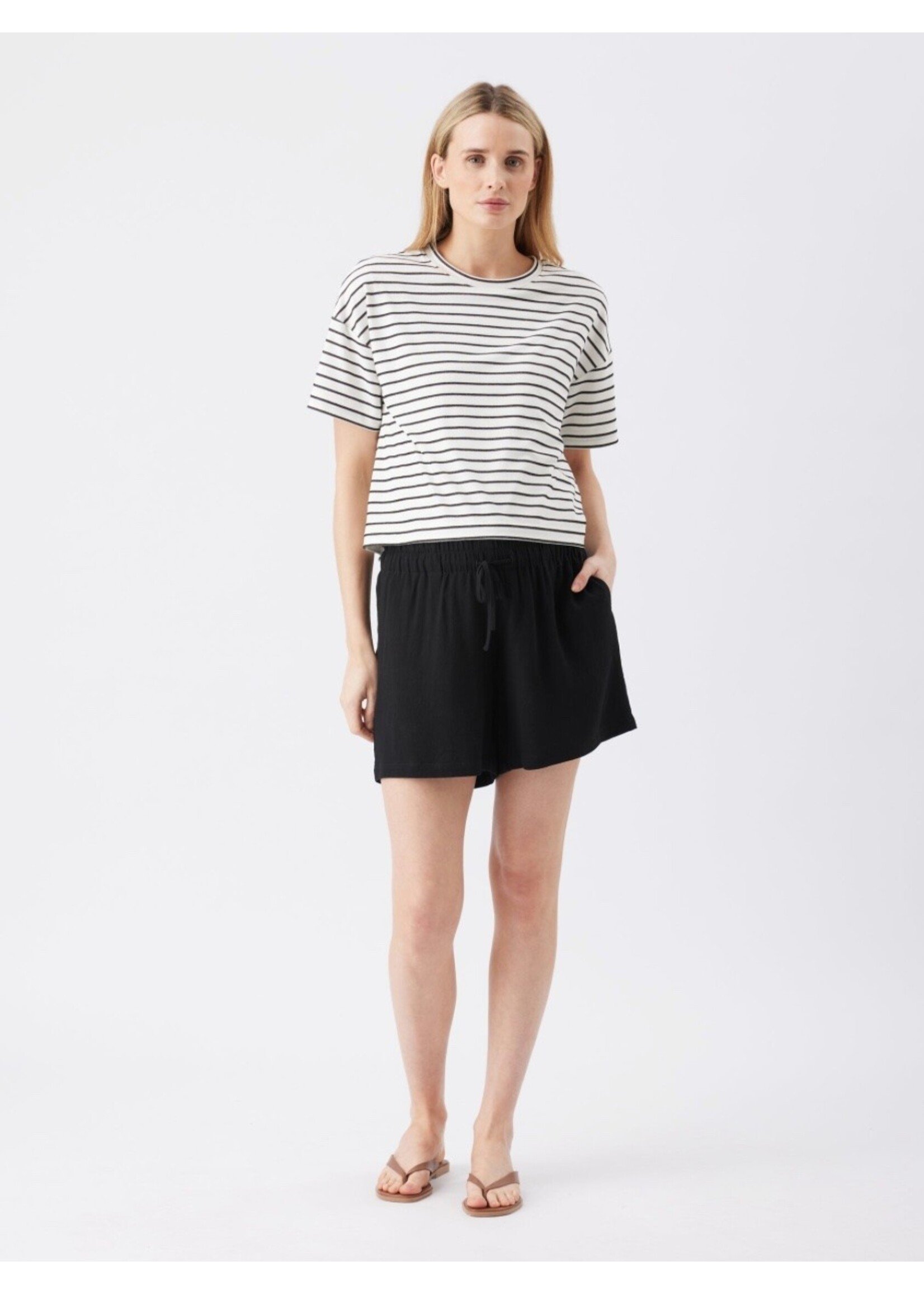 Ripe Maternity Ripe Maternity, Jada Stripe Nursing Tee || White  / Black