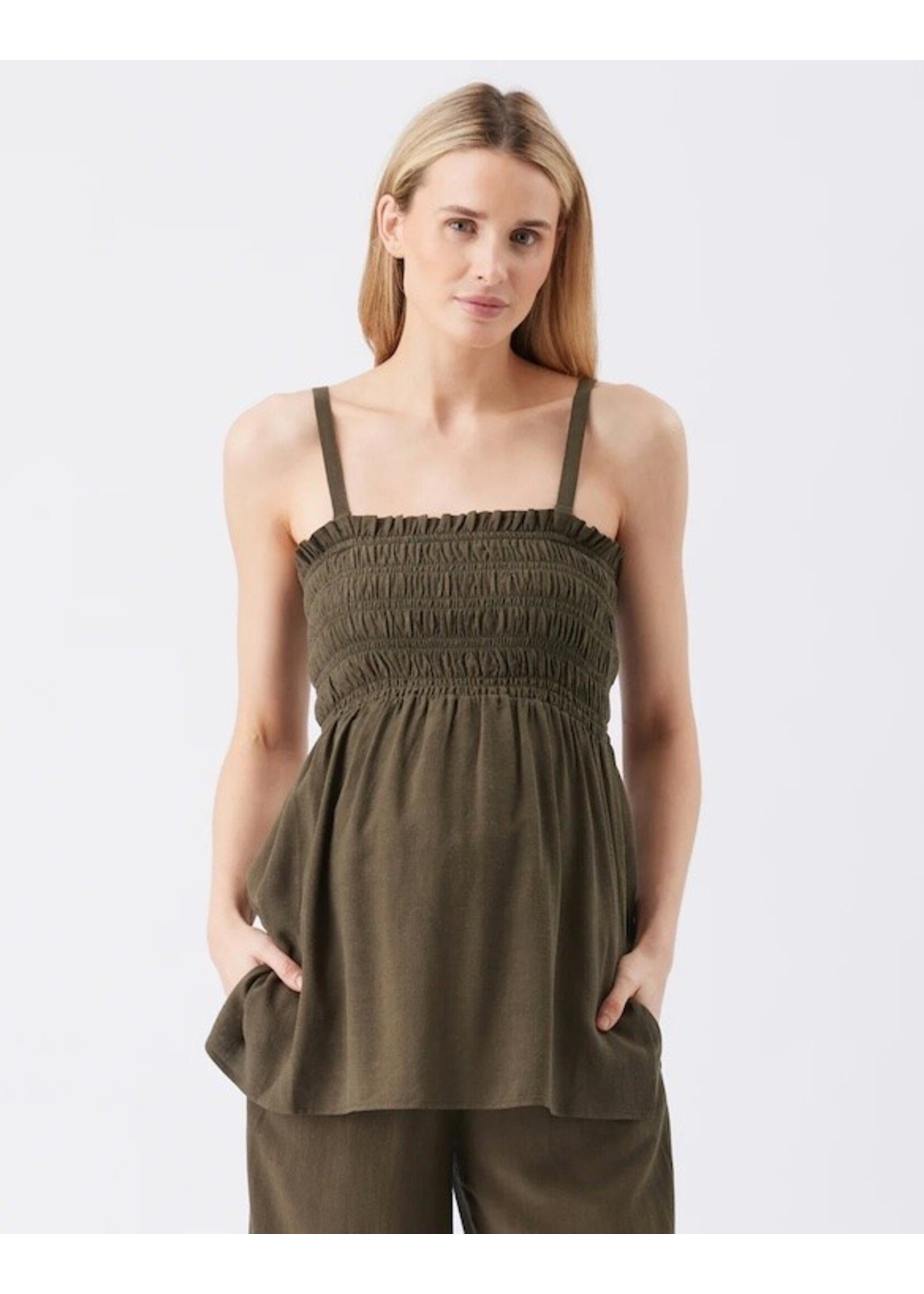 Ripe Maternity Ripe Maternity,  Ella Shirred Tunic || Khaki