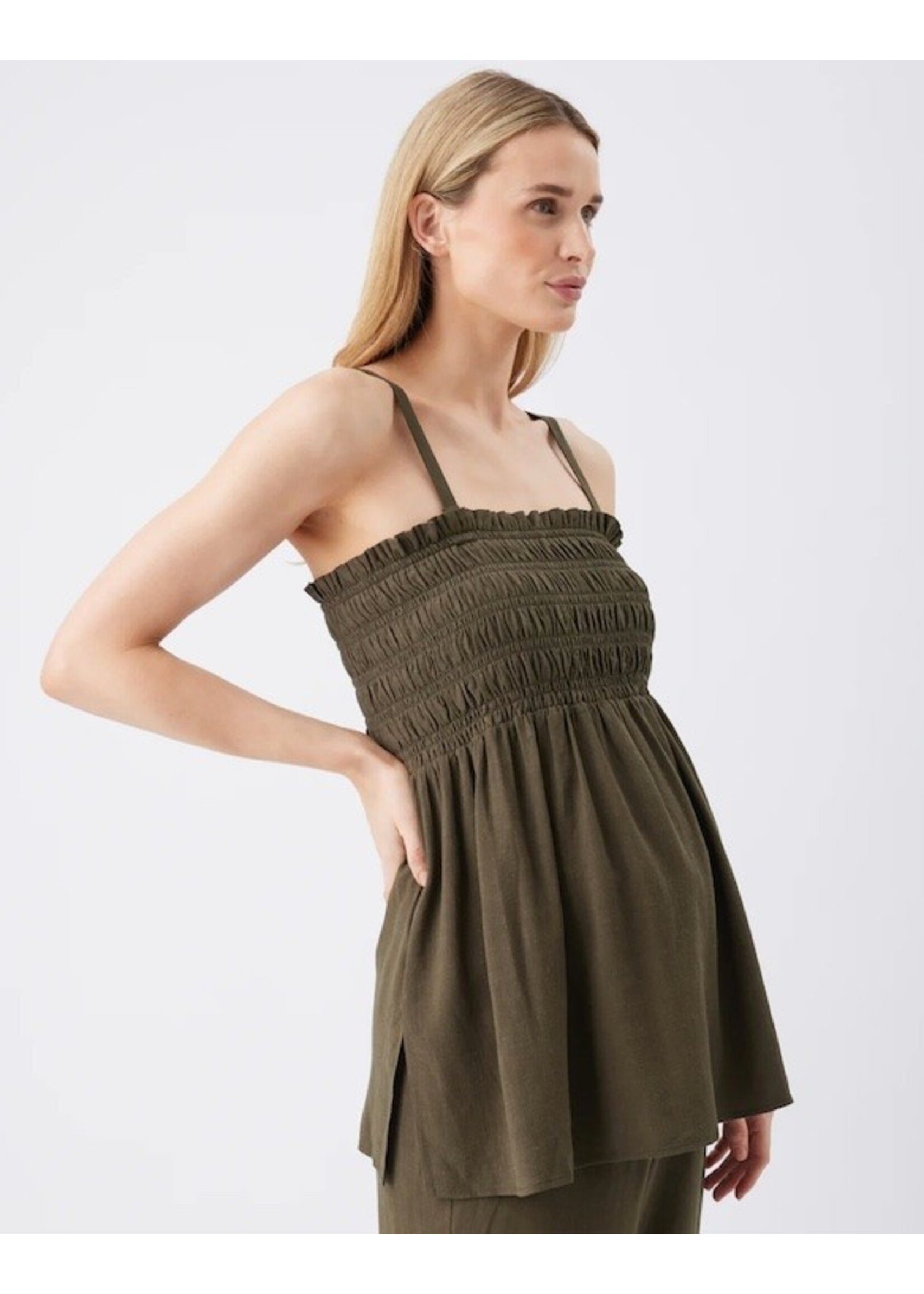 Ripe Maternity Ripe Maternity,  Ella Shirred Tunic || Khaki