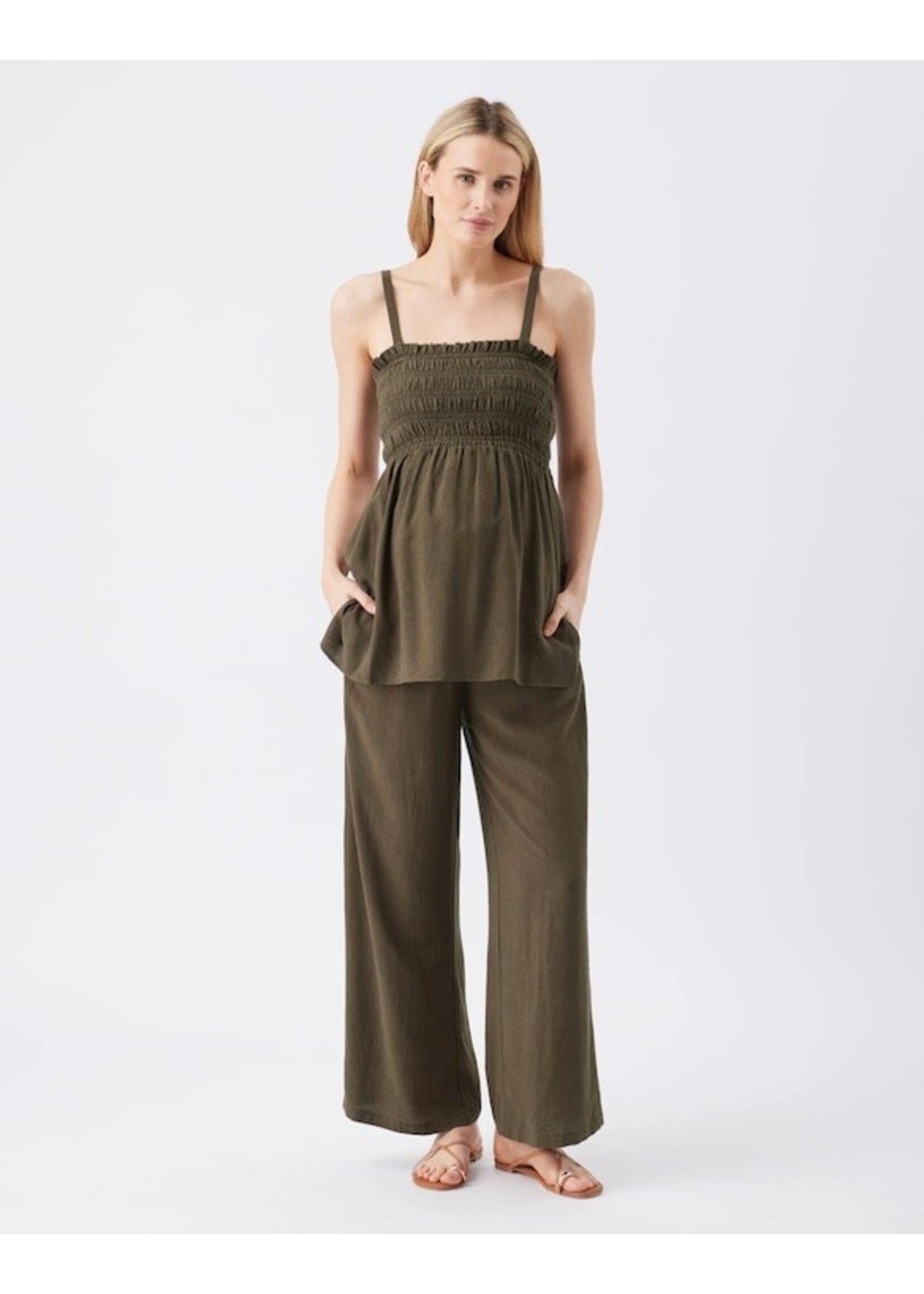 Ripe Maternity Ripe Maternity,  Ella Shirred Tunic || Khaki