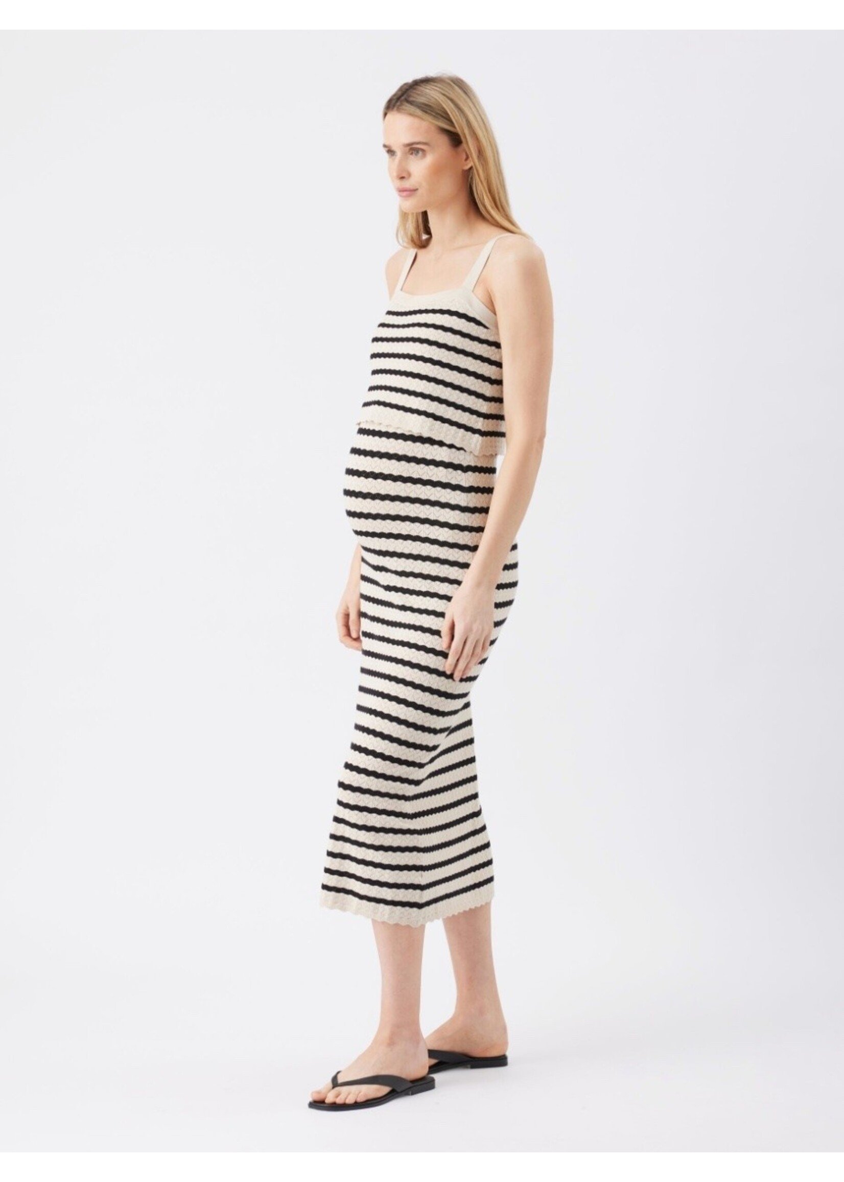 Ripe Maternity Ripe Maternity, Pointelle Knit Nursing Dress || Natural / Black